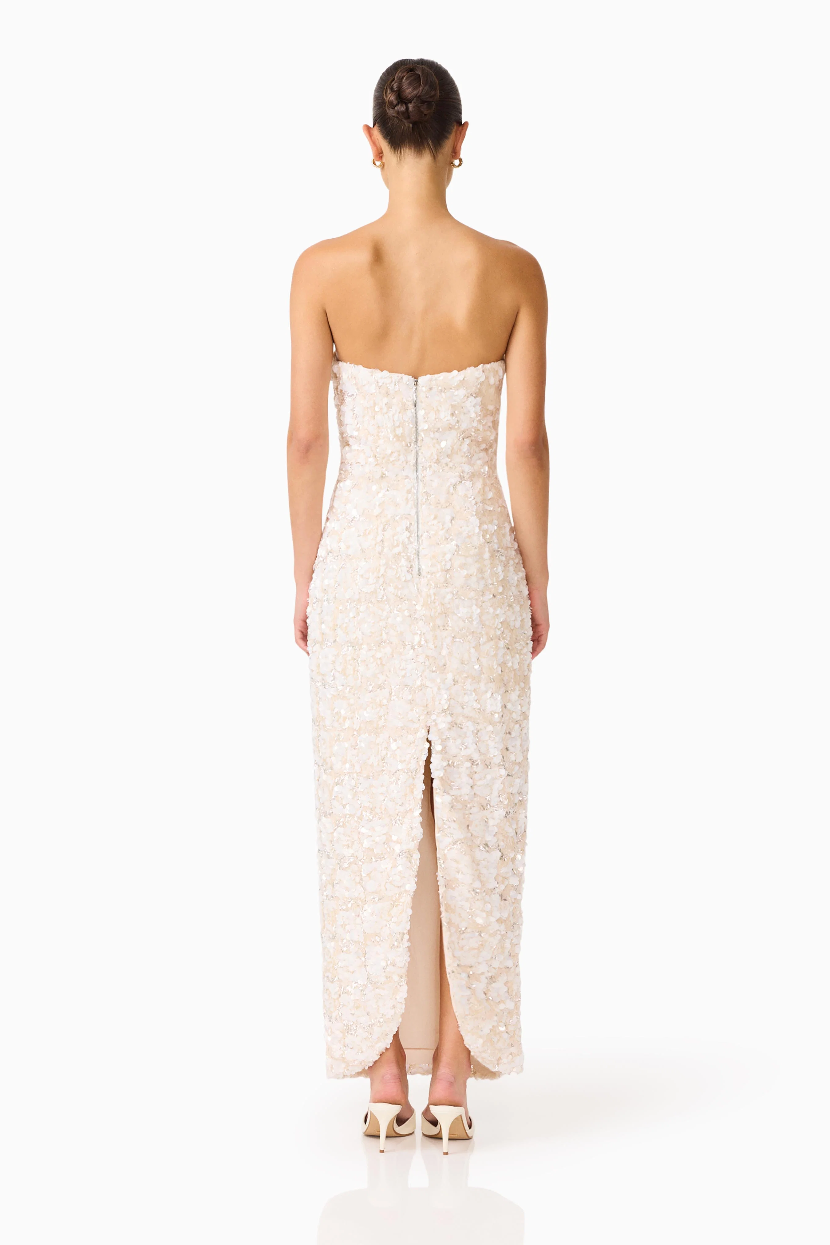 Silvana Column Gown in Cream