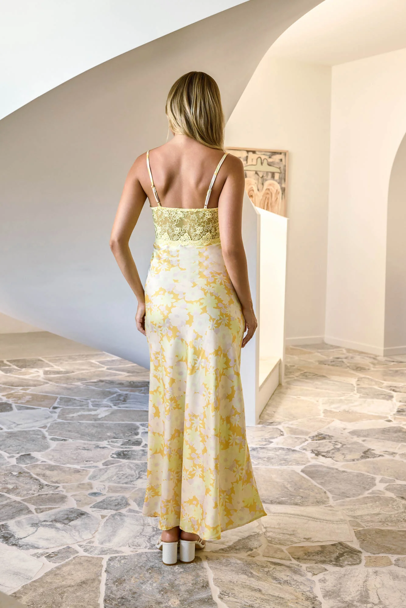 Main Character Satin Maxi Dress Yellow
