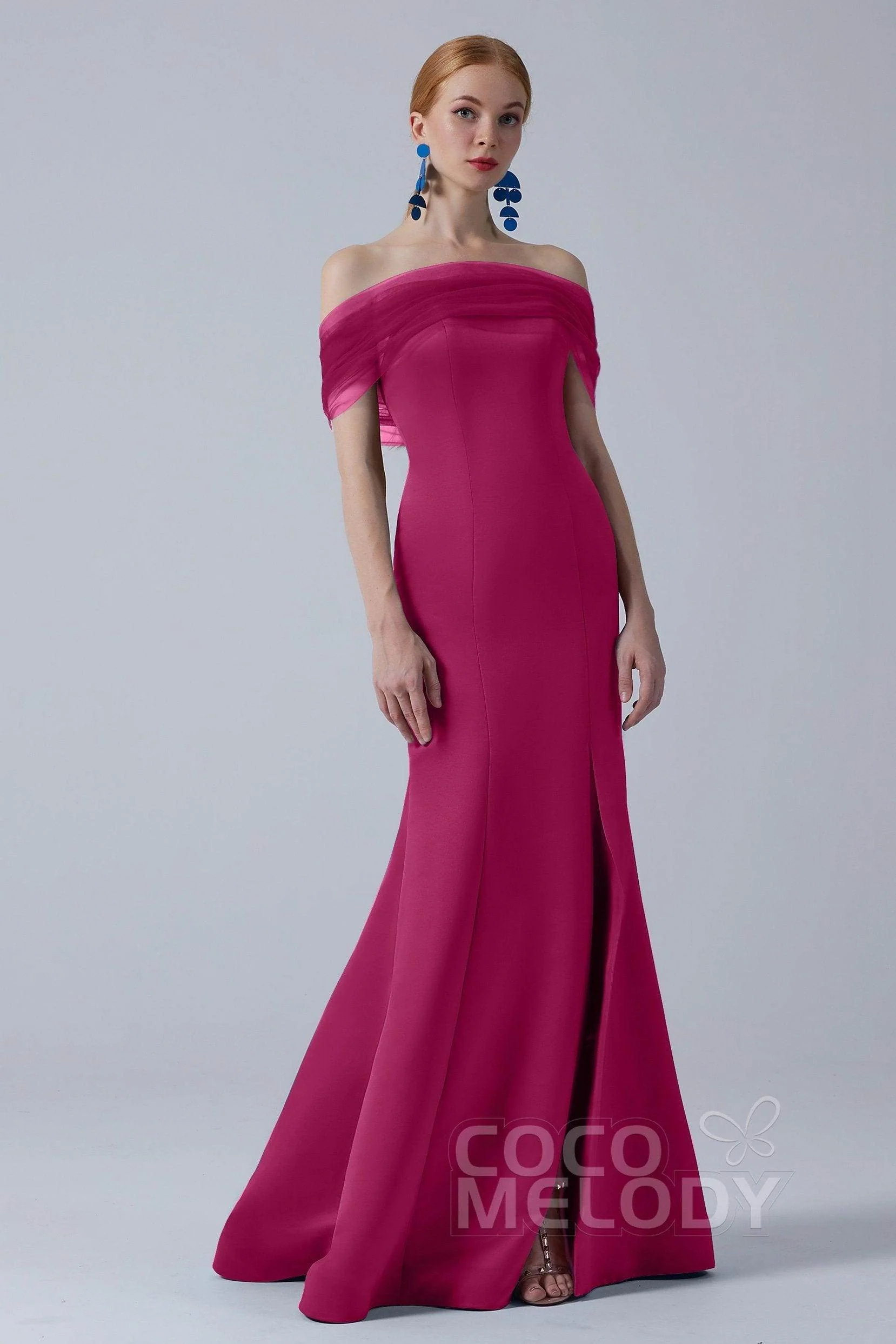 Trumpet-Mermaid Sweep-Brush Train Satin Dress CB0264