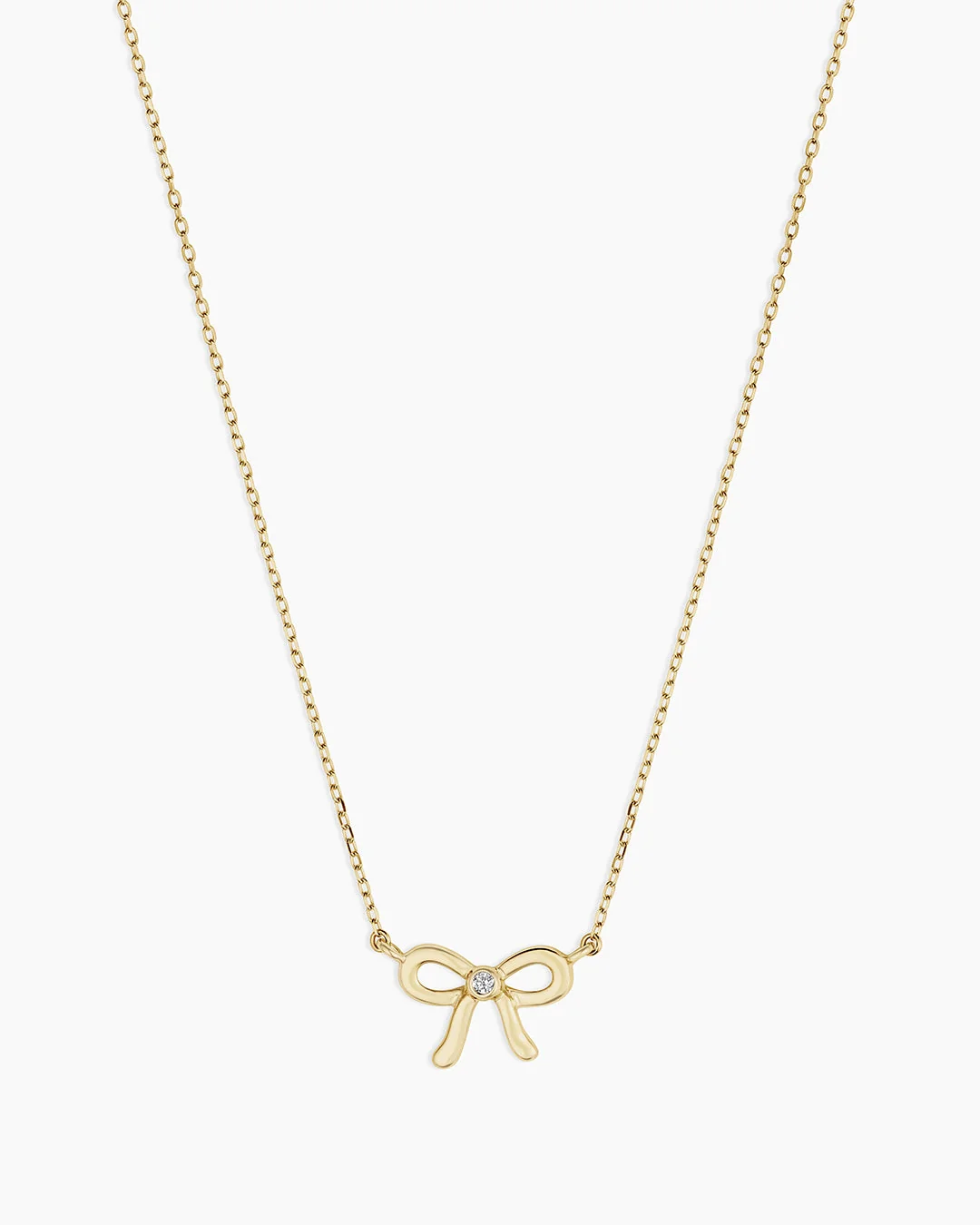 14K Diamond Put a Bow on it Necklace