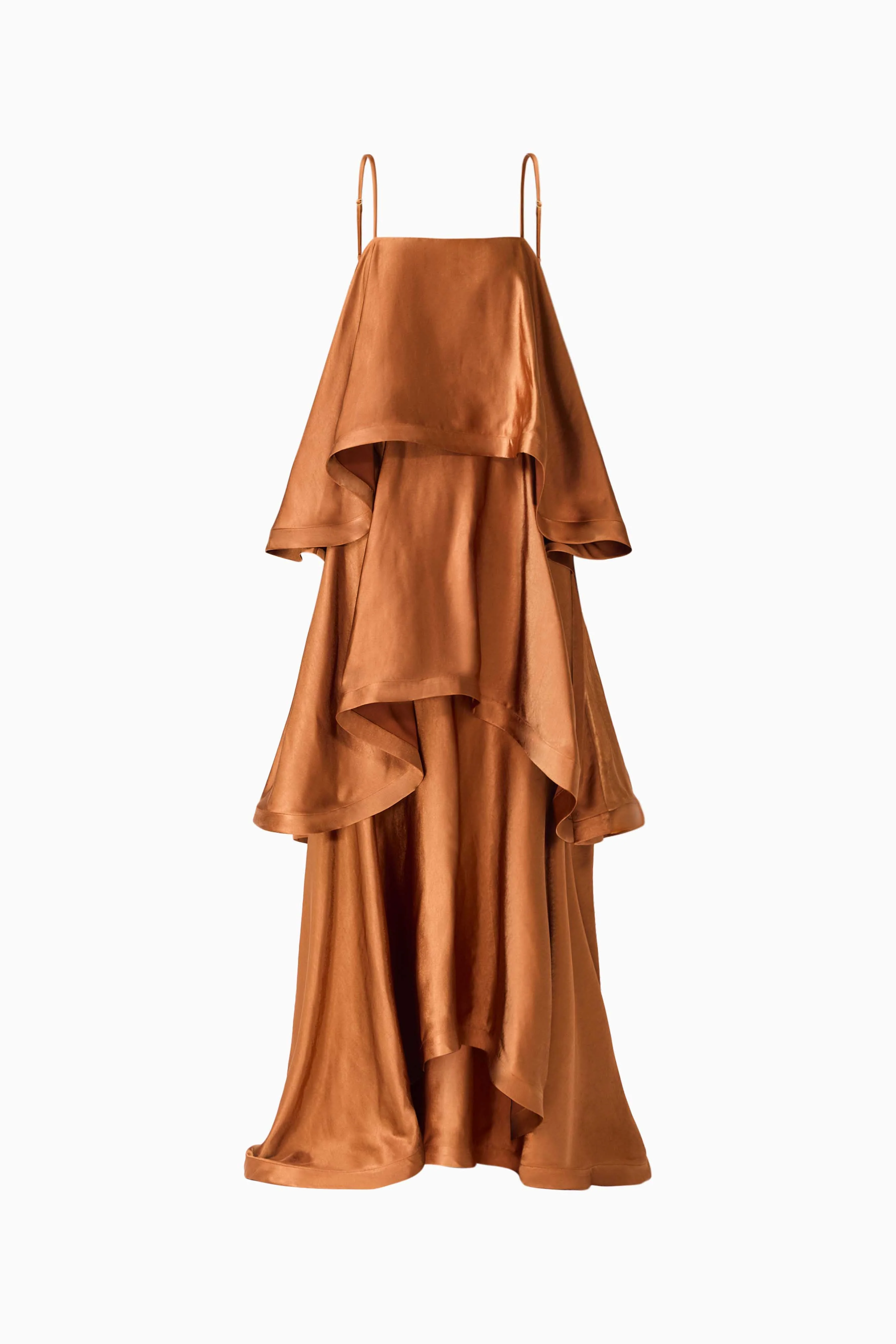 Tilly Tiered Maxi Dress in Toffee Brown