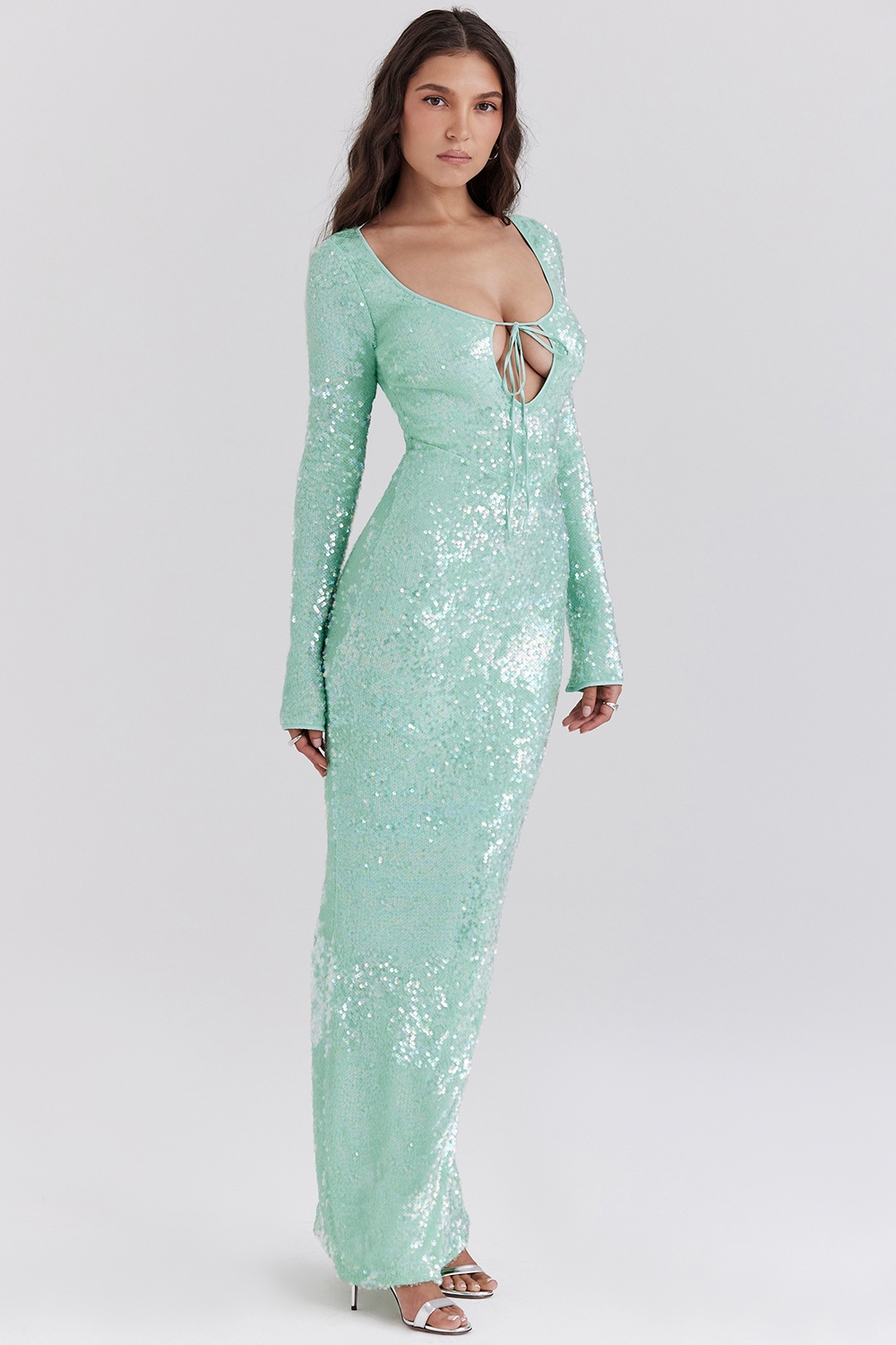 Seafoam Sequin Maxi Gown