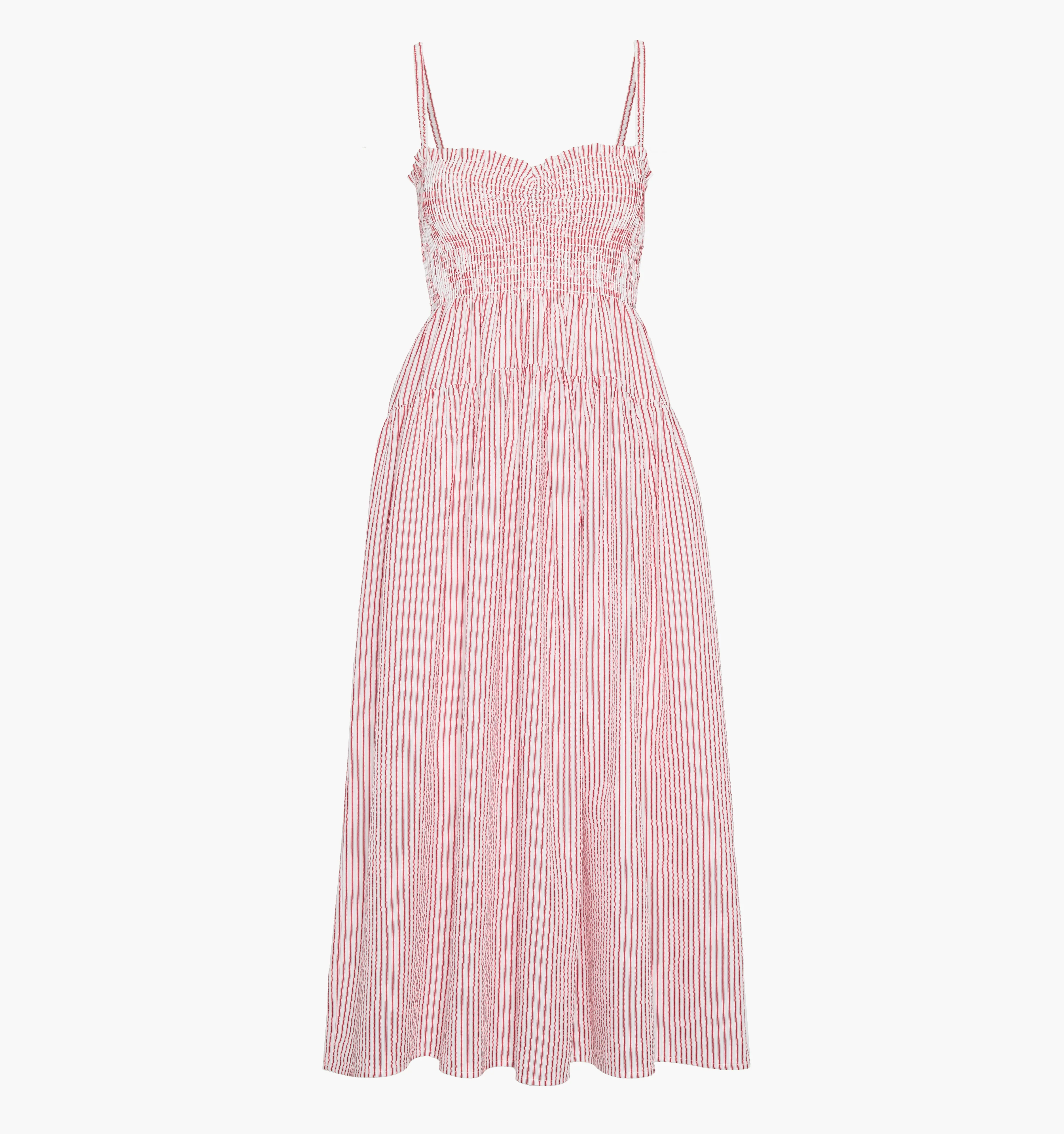 The Rebecca Nap Dress - Red Ticking Stripe