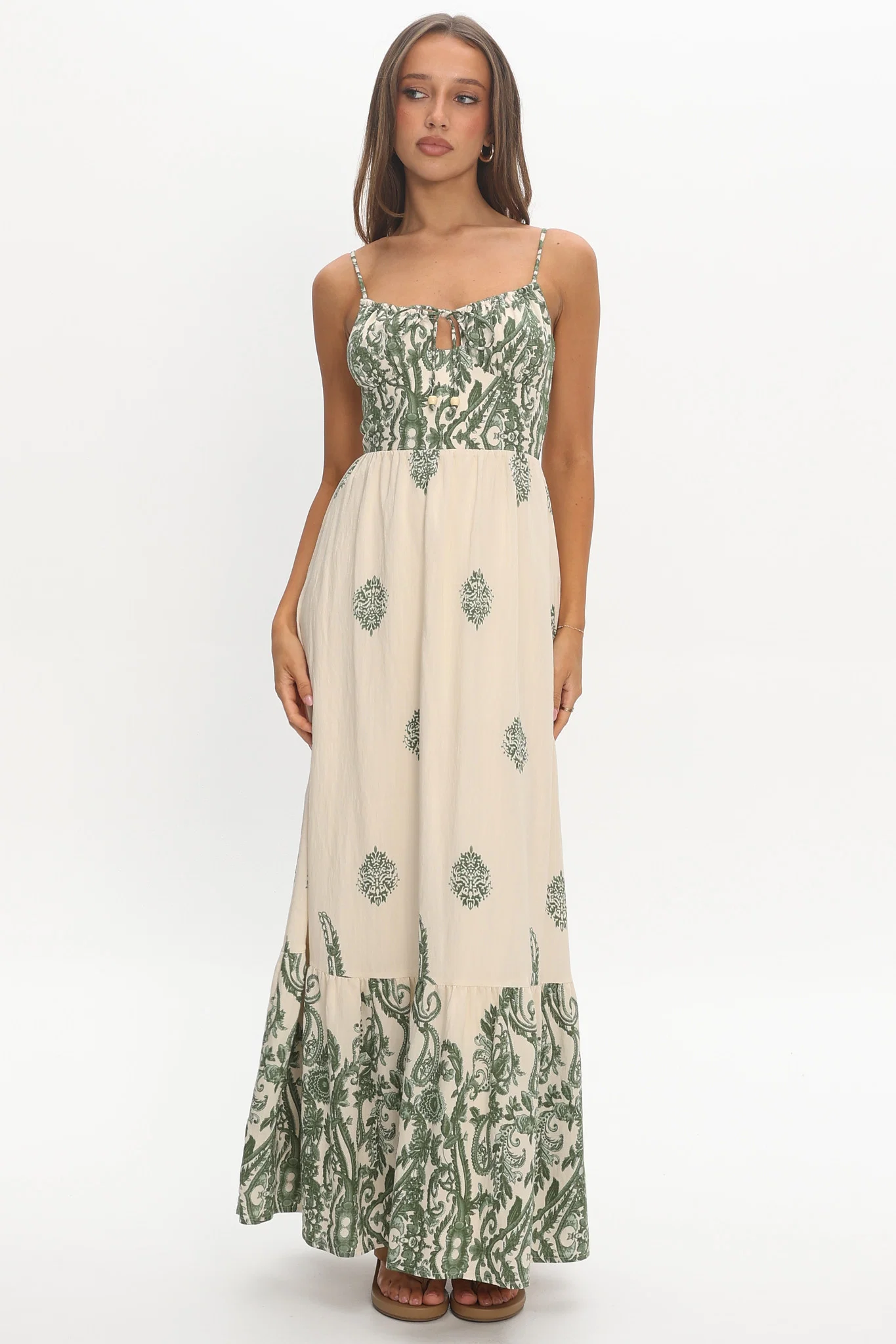 Marrakech Nights Paisley Maxi Dress Cream
