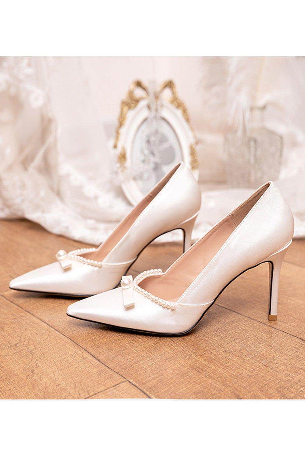 Stiletto Heel 9cm Satin Heels Bridal Shoes CK0112
