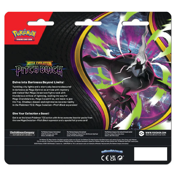 Pokémon TCG: ME05 Mega Evolution Pitch Black Three-Booster Blister