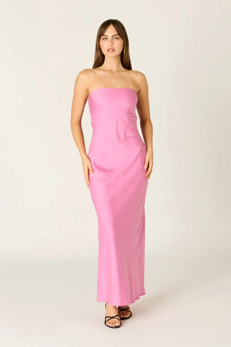 Tie-back Strapless Maxi Dress