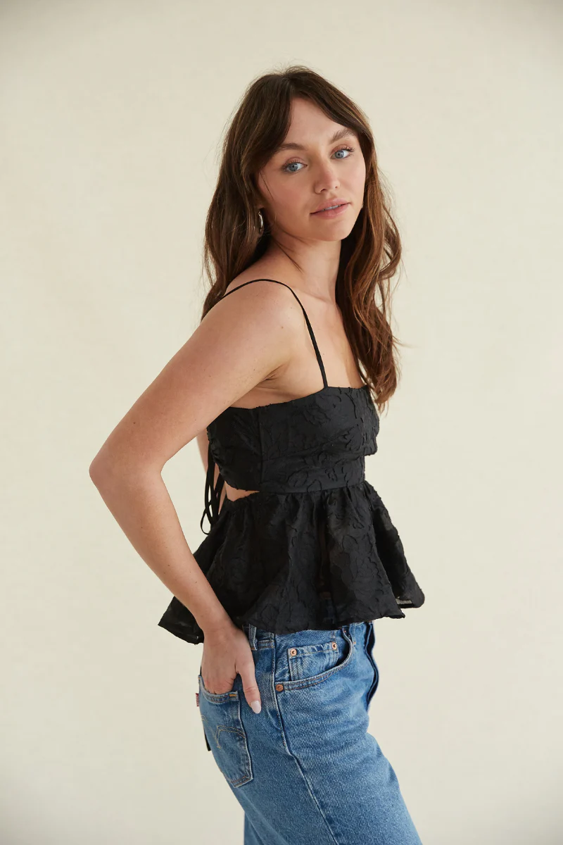 Lilly Floral Peplum Crop Top - luluinthesky