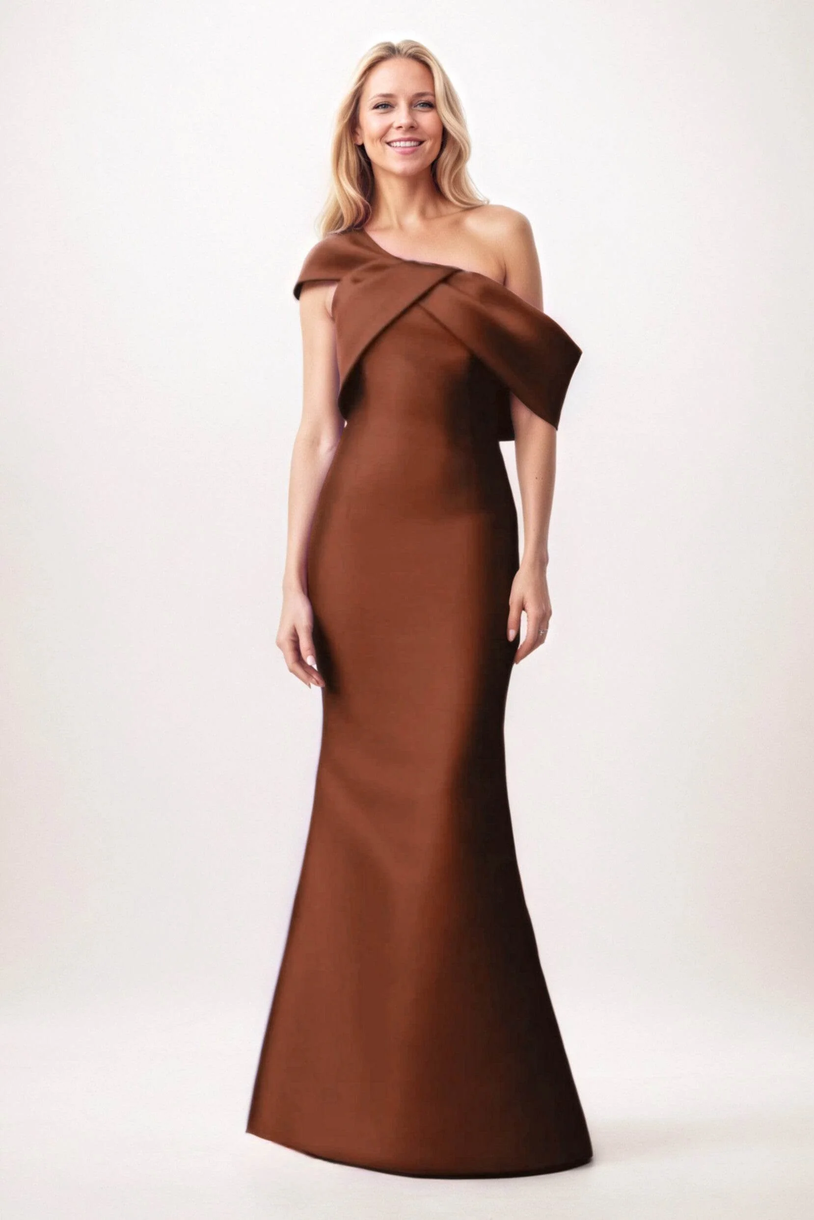 Trumpet-Mermaid Maxi Satin Mother of the Bride Dresses CM0384