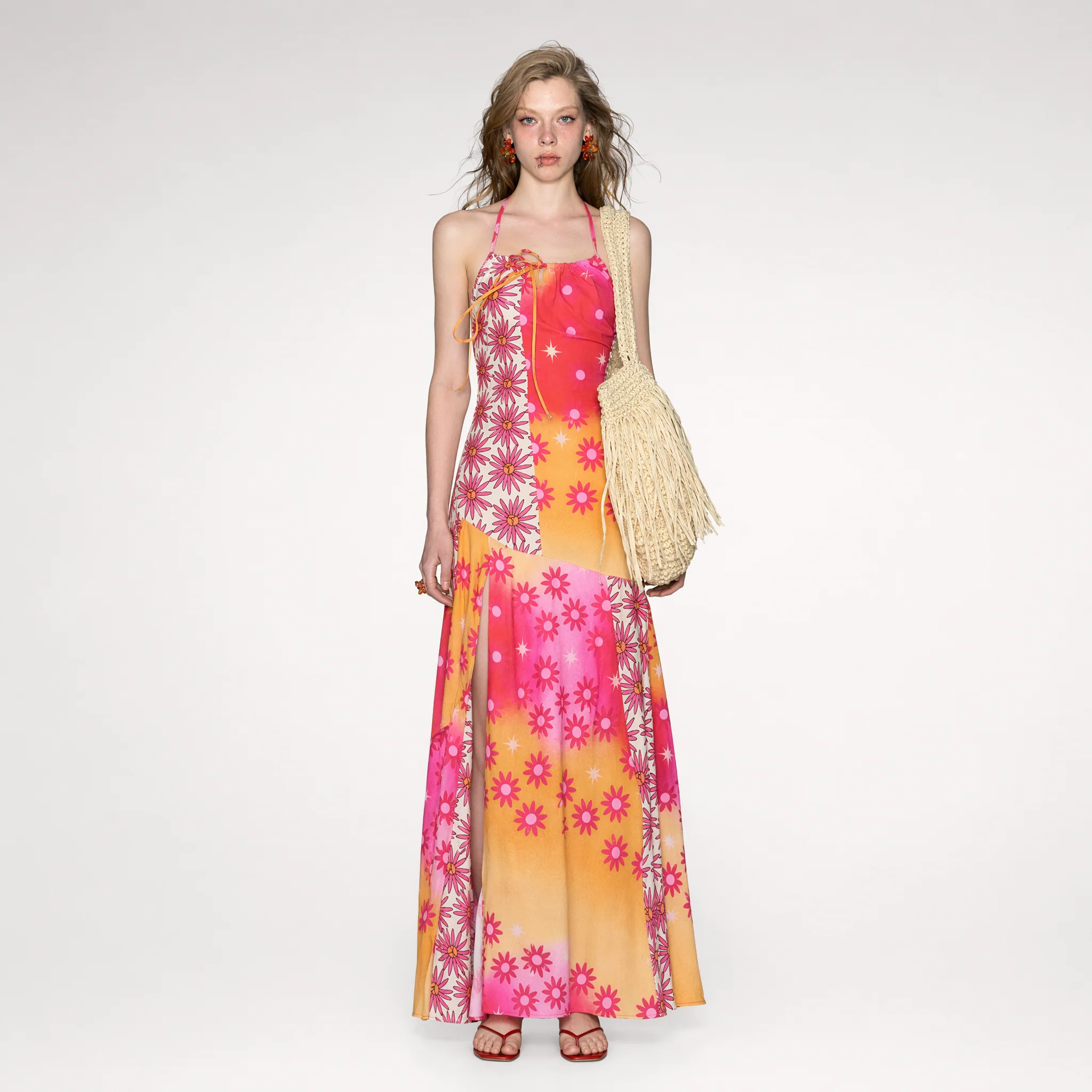 Printed Slit Maxi Dress