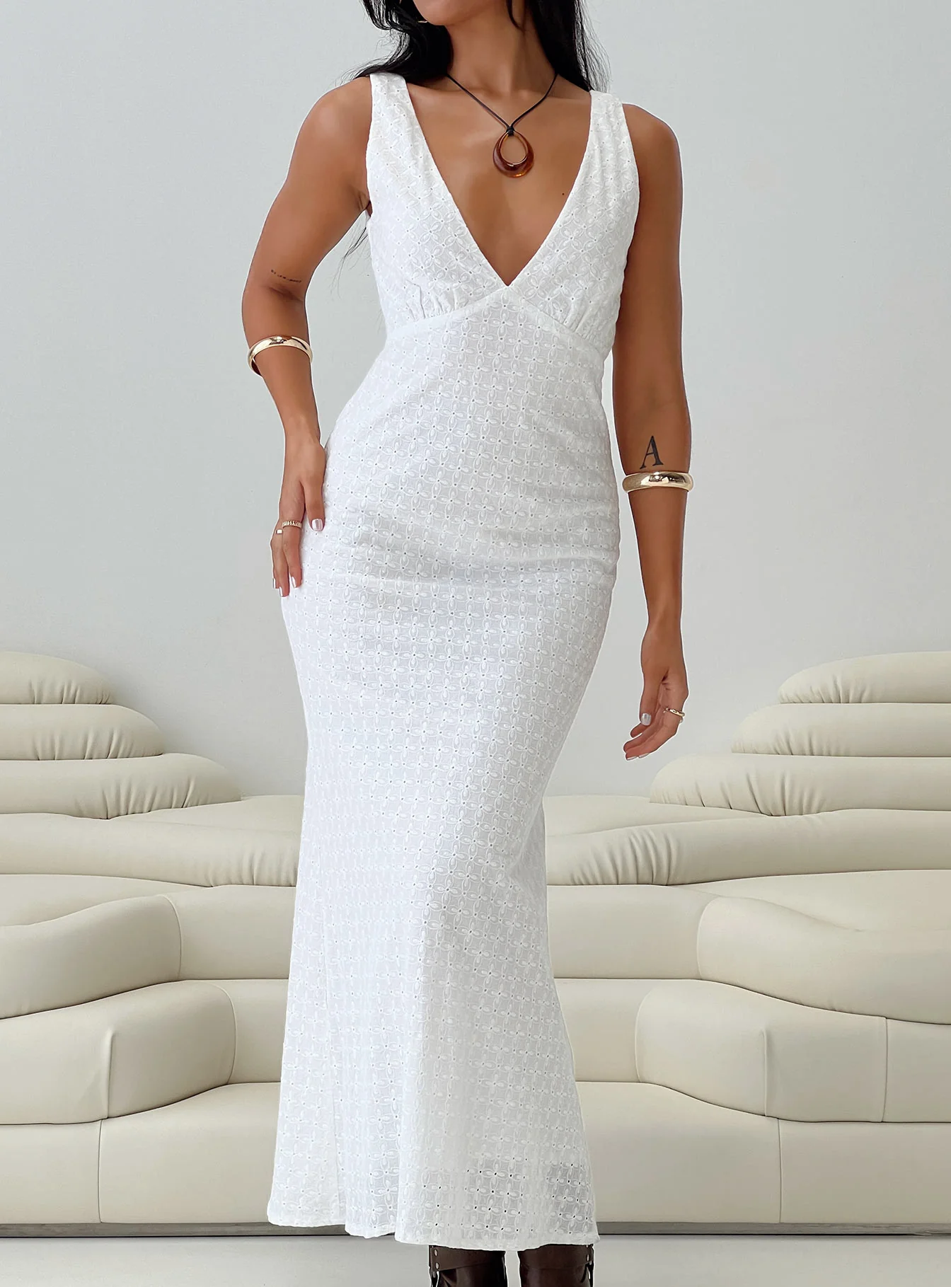 Nellie Maxi Dress White - luluinthesky