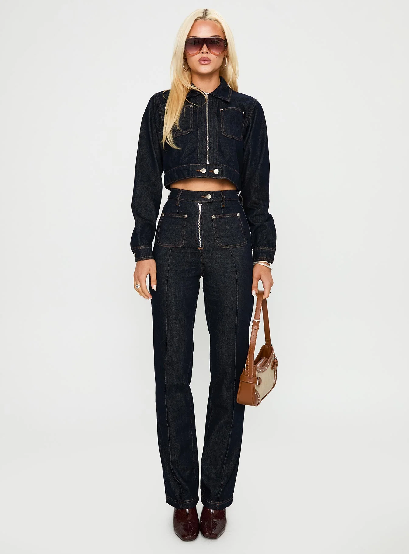 Stallion High Rise Straight Leg Jeans Indigo