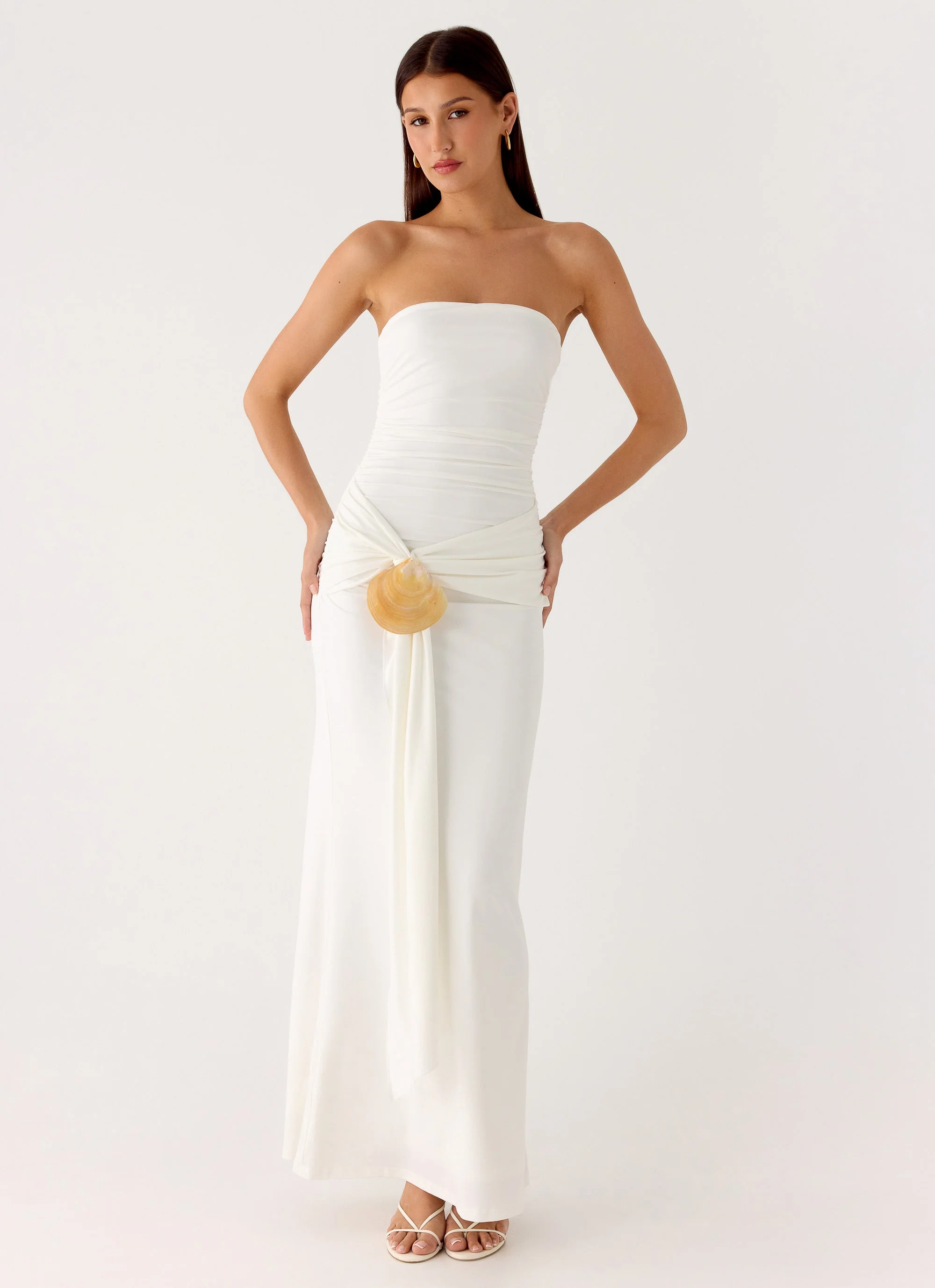 Party After Party Shell Maxi Dress - White - luluinthesky