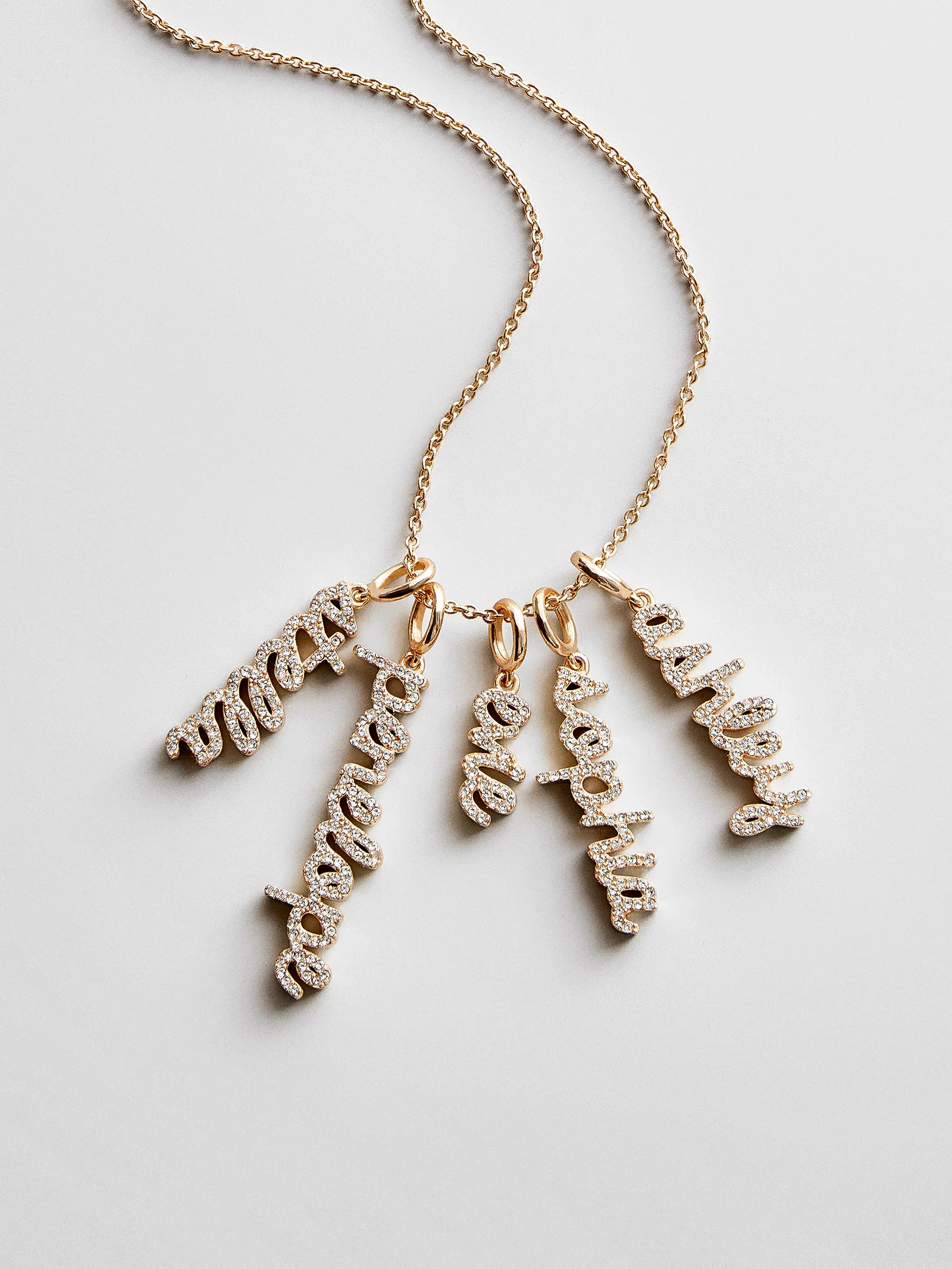 Mini Pavé Script Cluster Custom Nameplate Necklace - 1 Name