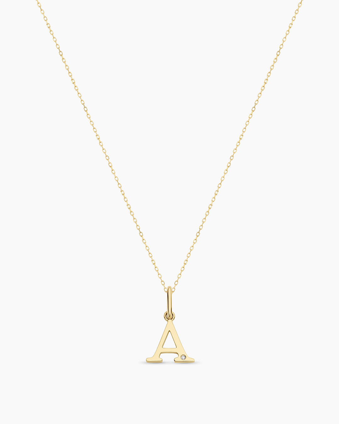 14K Diamond Vintage Alphabet Charm Necklace