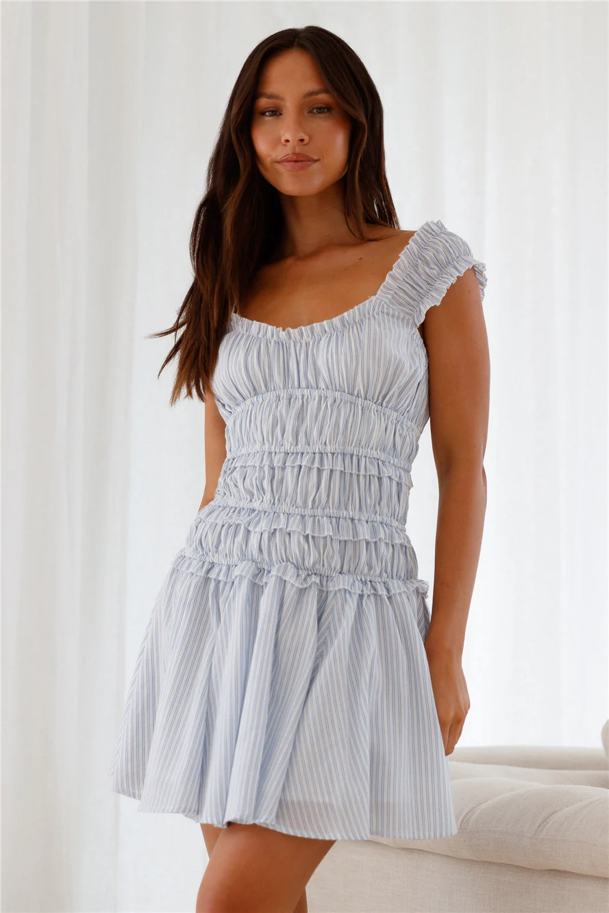 Little Library Mini Dress Blue