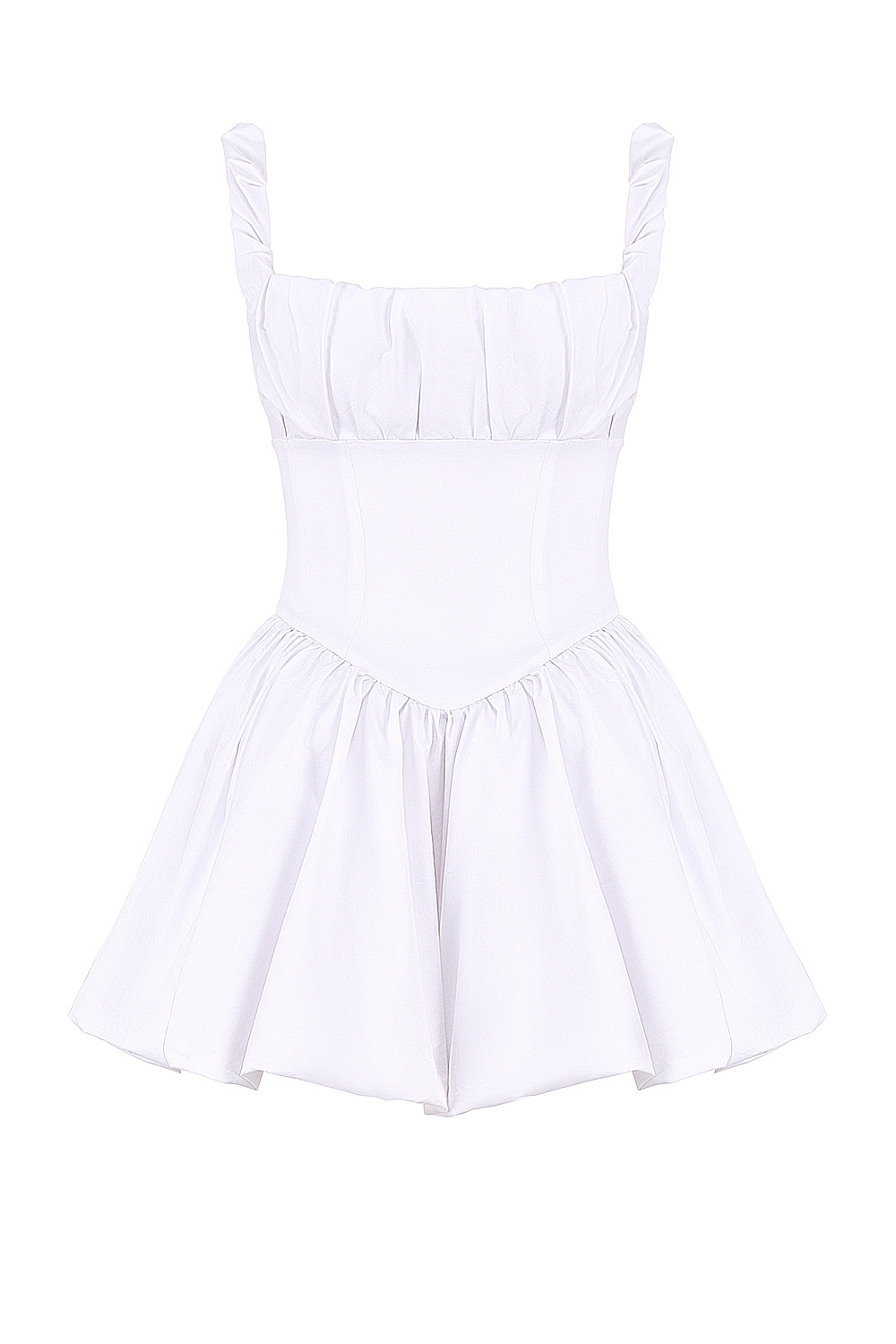 White Cotton Tulle Mini Dress