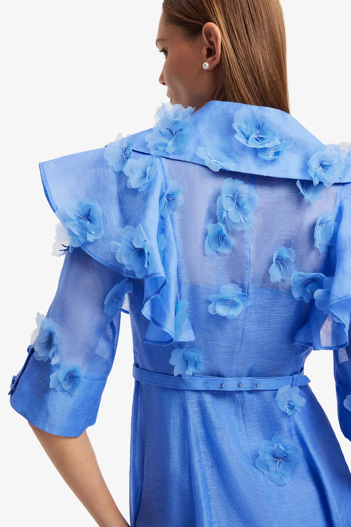 Anya Petal Midi Dress - Azure