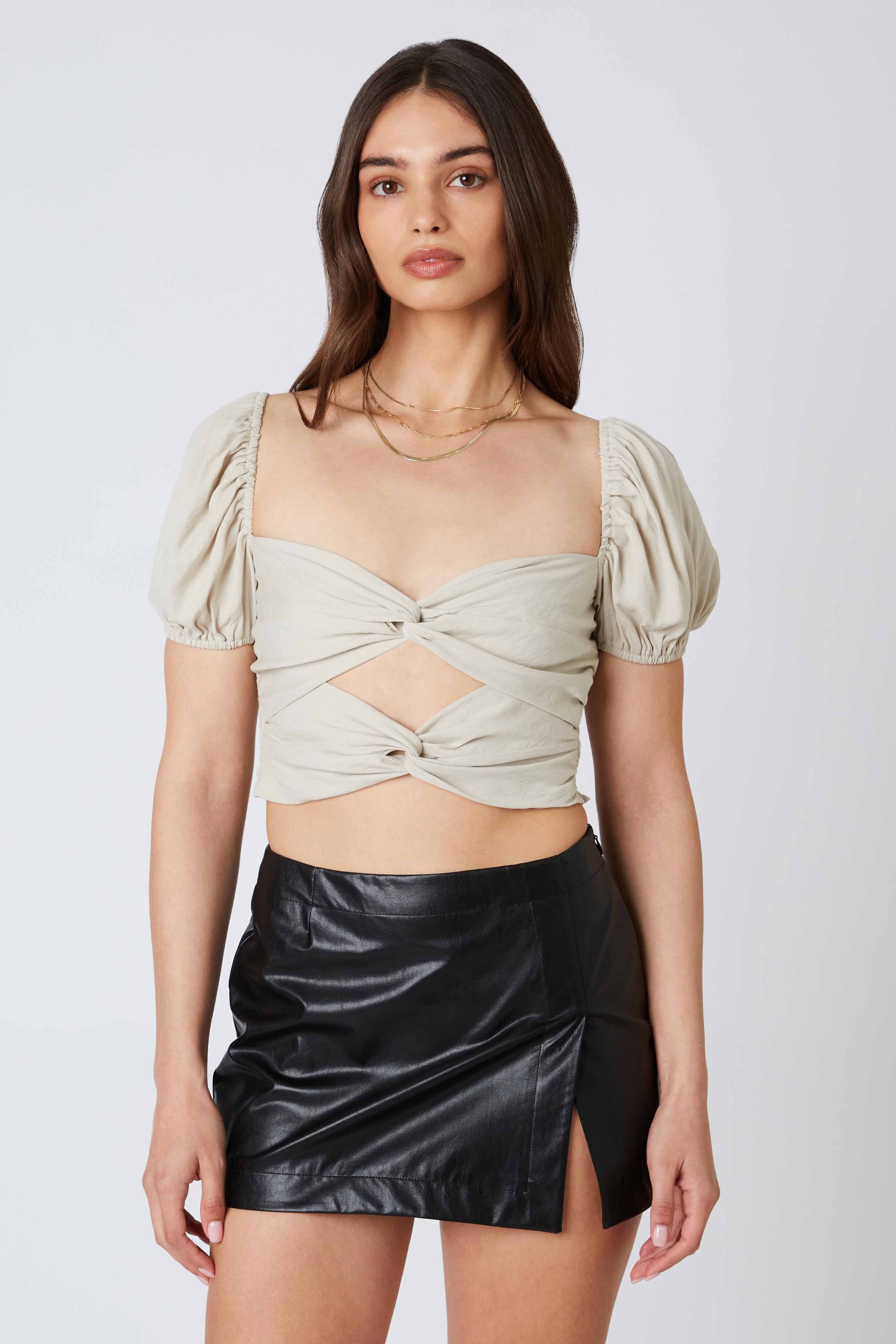 Twisted Puff Sleeve Top