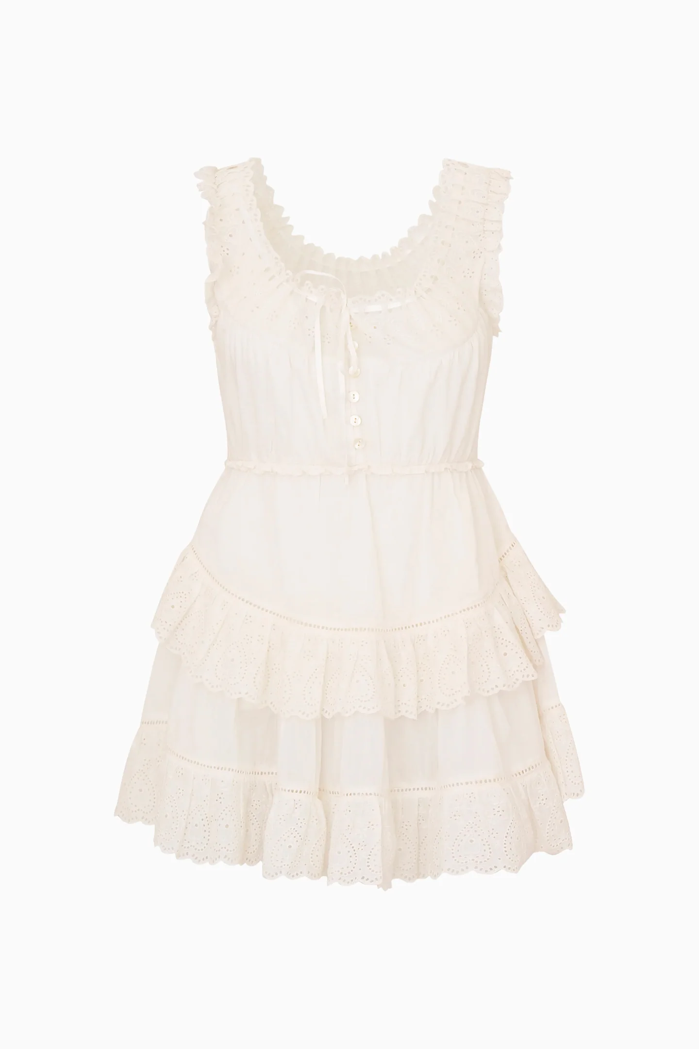 Zayan Heart Eyelet Cotton Mini Dress