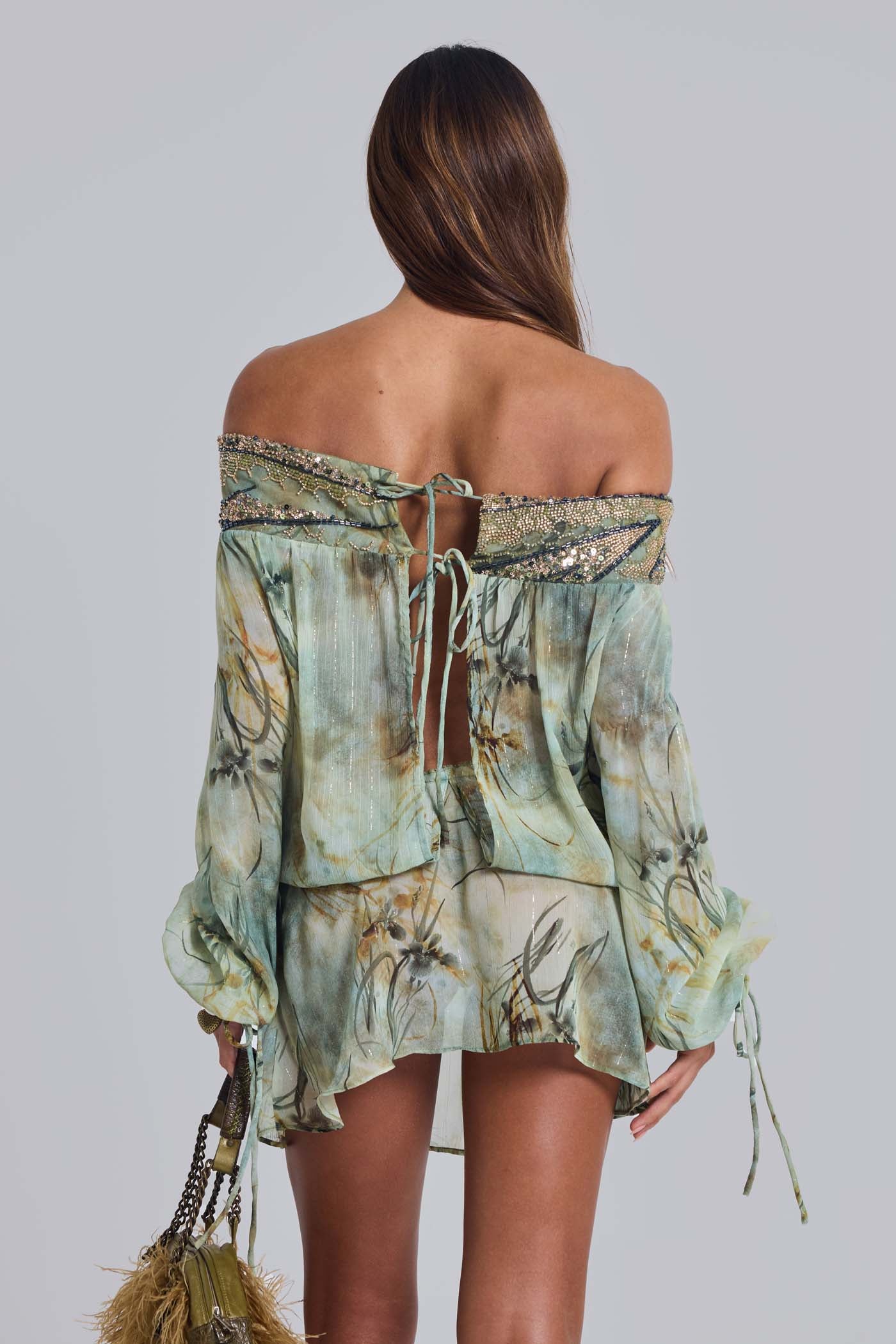 Breccia Embellished Mini Dress