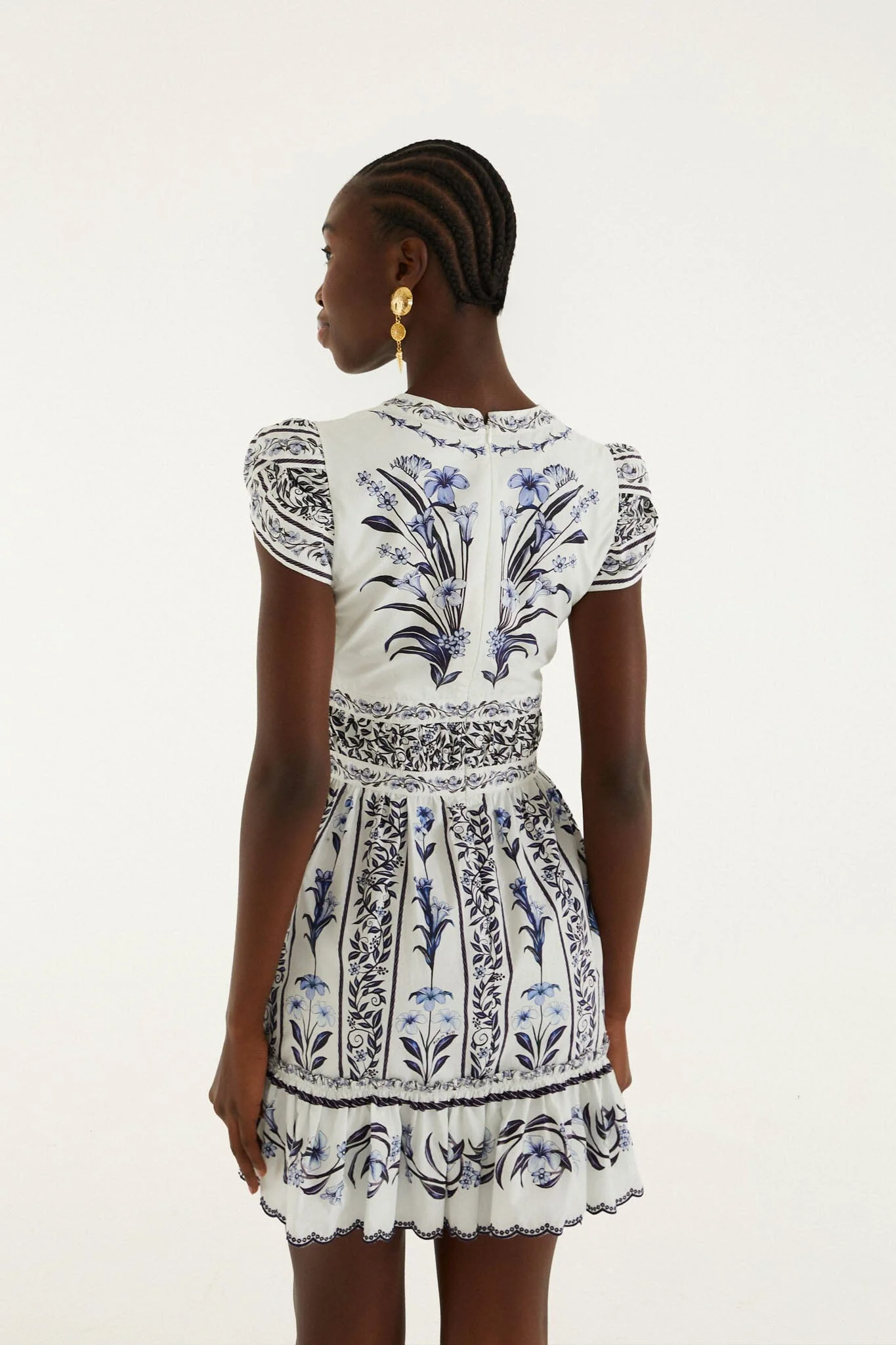 Off-White Flowers Arch Ruffled Mini Dress