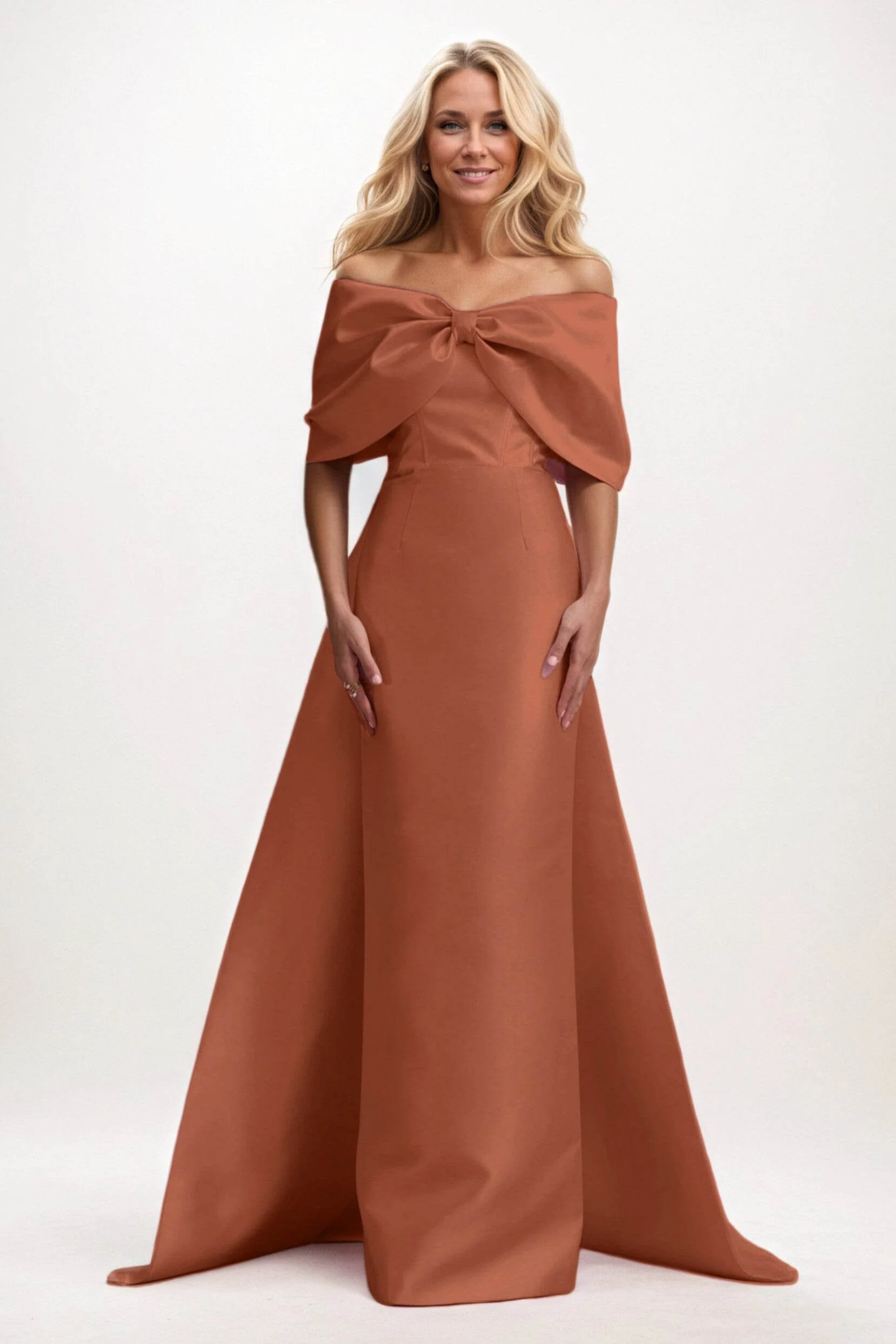 Trumpet-Mermaid Maxi Satin Mother of the Bride Dresses CM0387