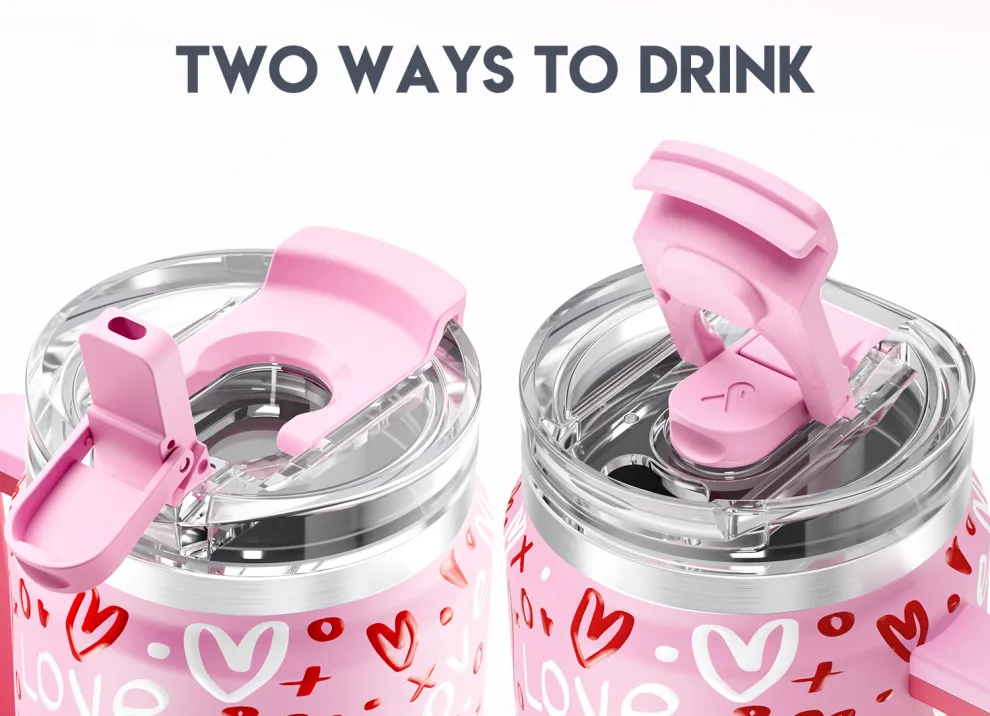 40oz Tumbler With 2-in-1 Lid Valentine Collection
