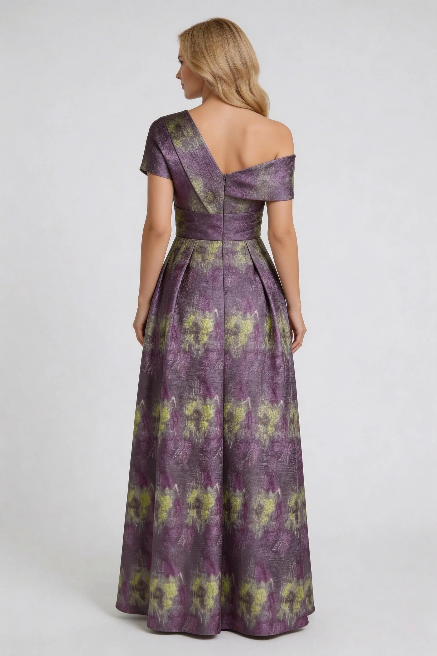 A-Line Floor Length Jacquard Mother of the Bride Dress CM0422