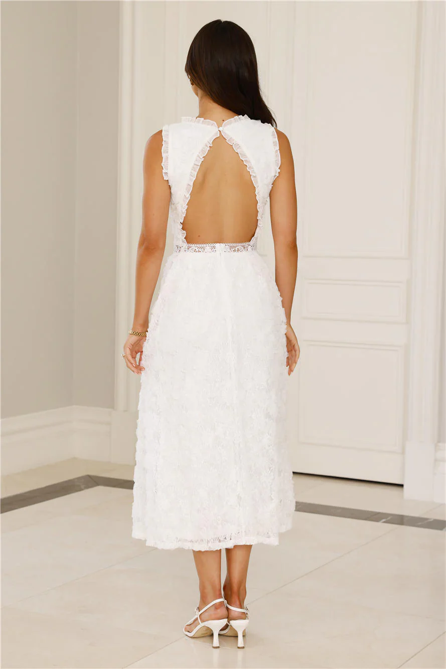 Ballet Era Lace Midi Dress White - luluinthesky