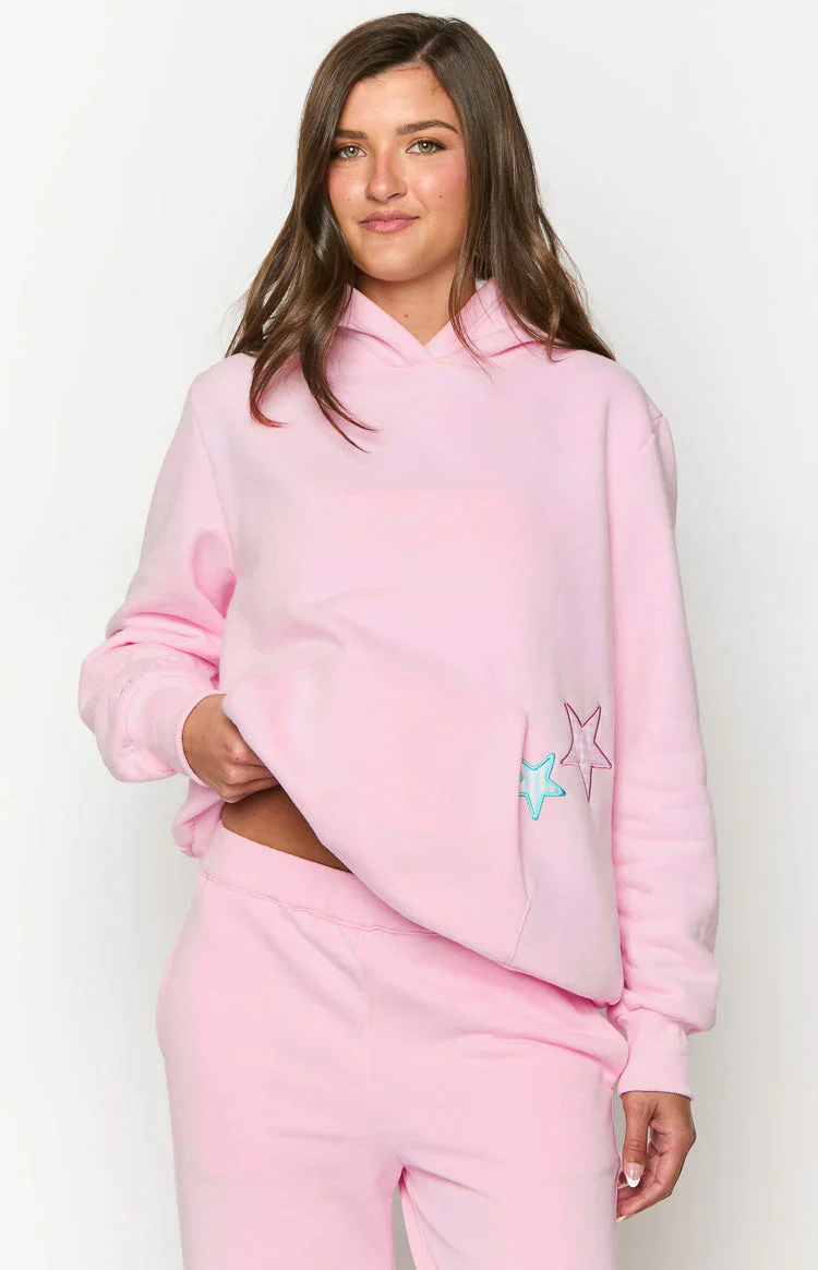 AmbreCloset Pink Star Hoodie