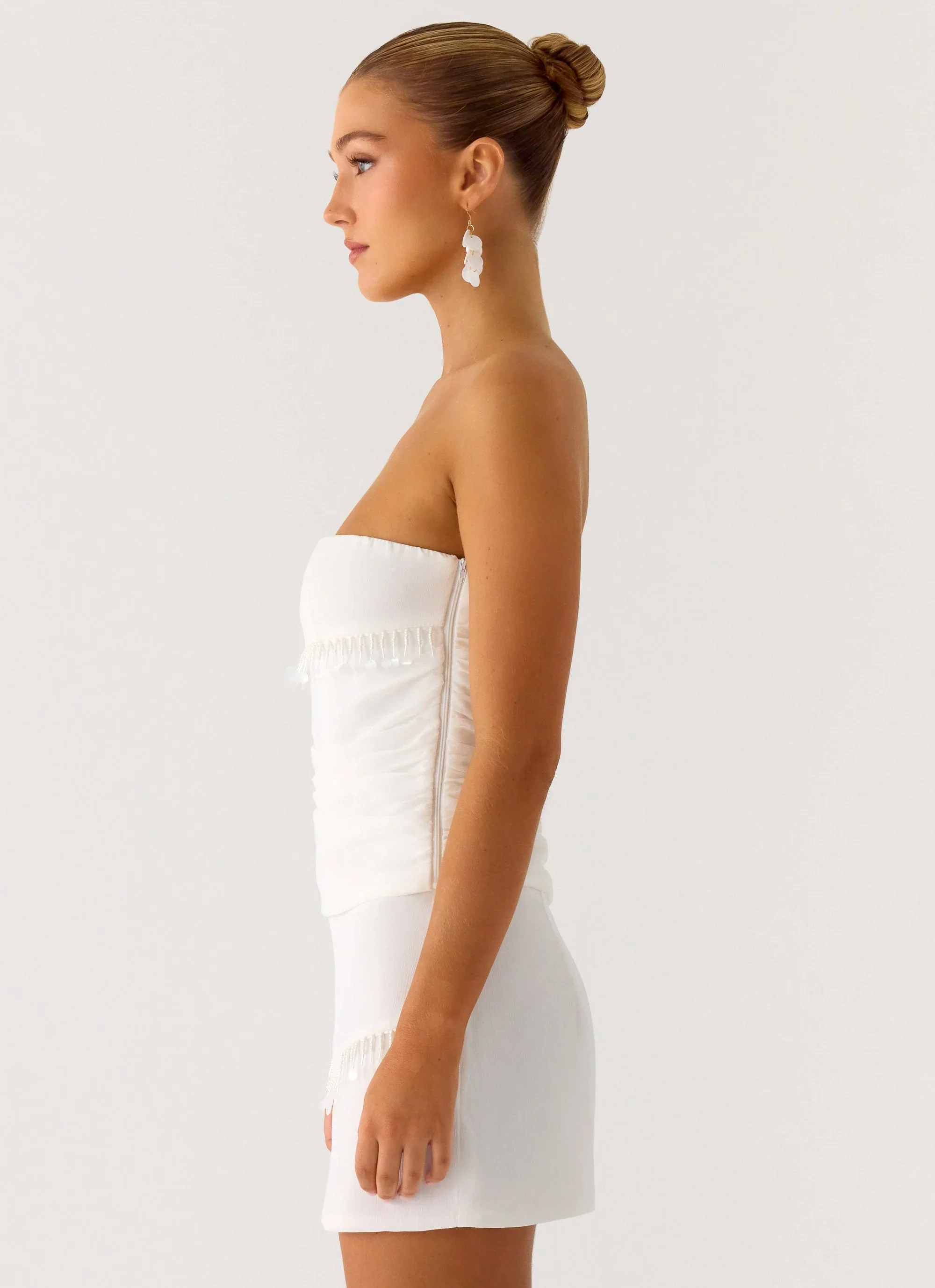 Perfect Celebrity Beaded Top - White