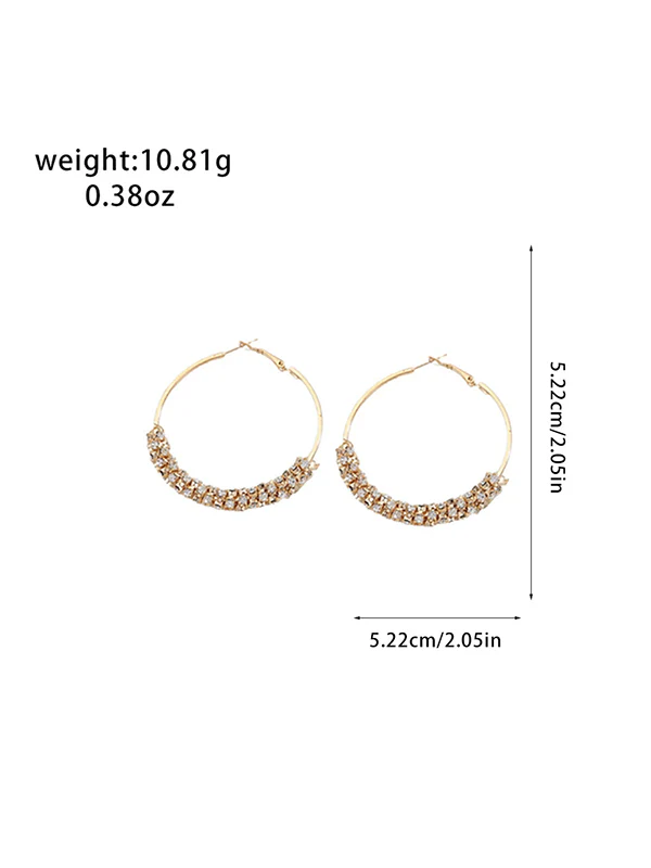 Geometric Rhine Stones Drop Earrings