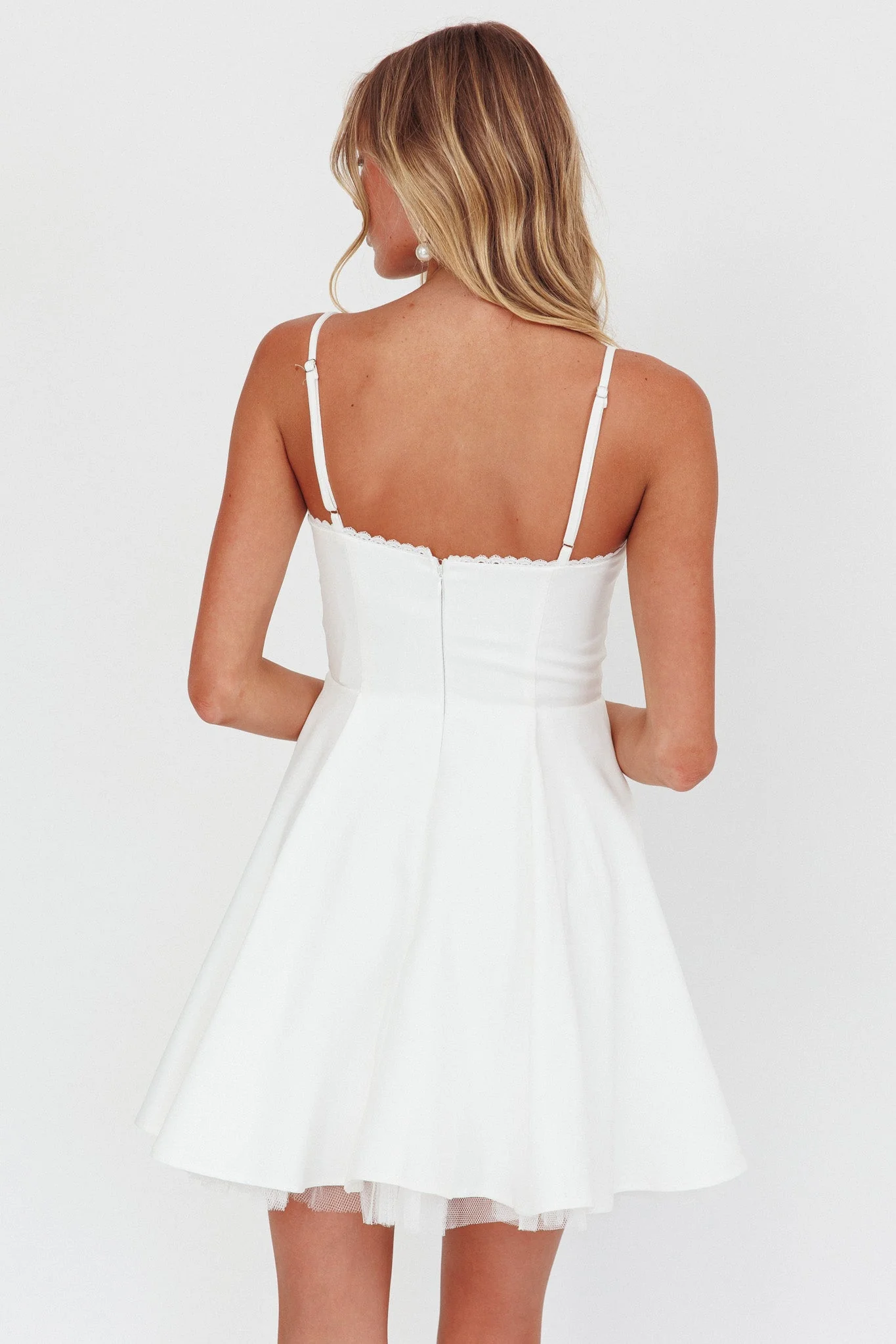 Scully Frill Trim A-Line Mini Dress White