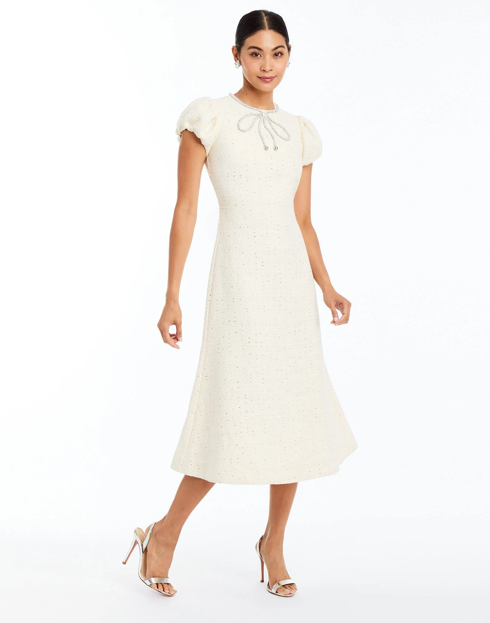 Perla Bow Midi Dress