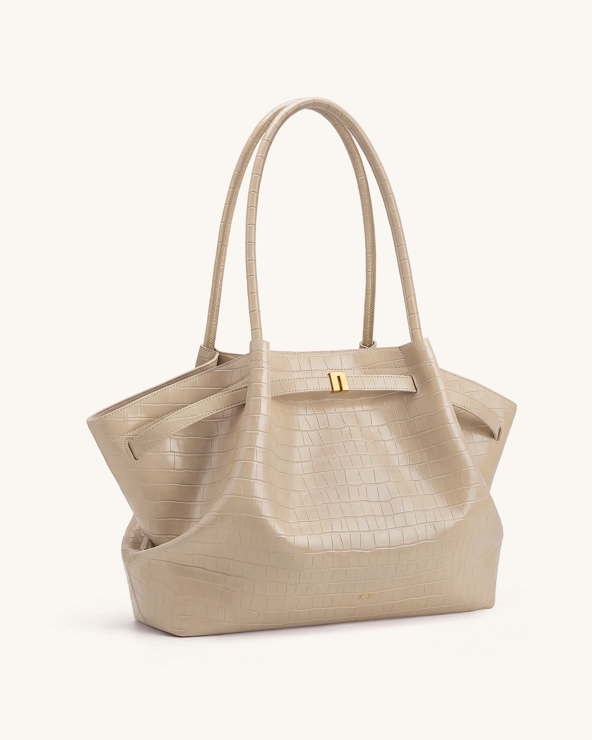 Hana Large Tote Bag - Elephant Grey Croc