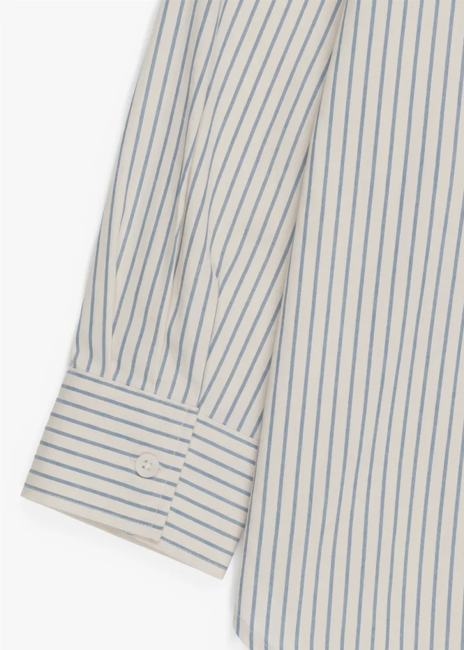Striped Long Sleeve Shirt and Wide Leg Pants Set