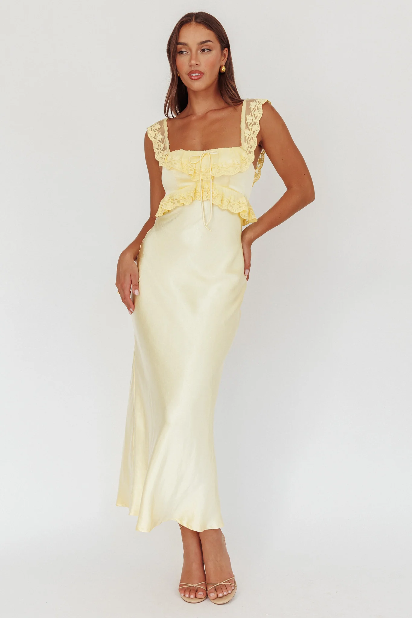Escapade Lace Trim Maxi Dress Banana