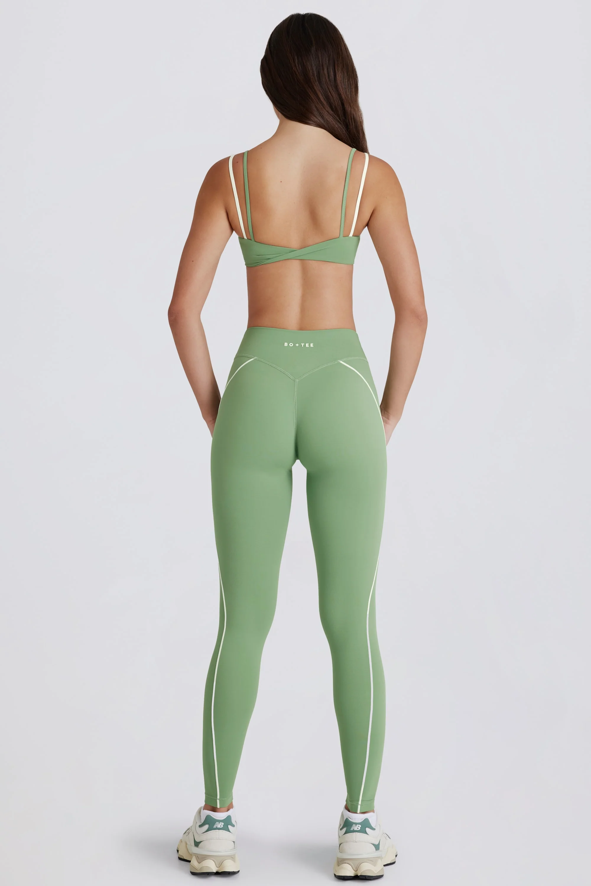 Soft Active Twist-Front Leggings in Green