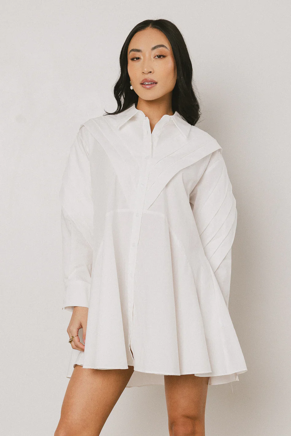 Juliet Collared Mini Dress in White