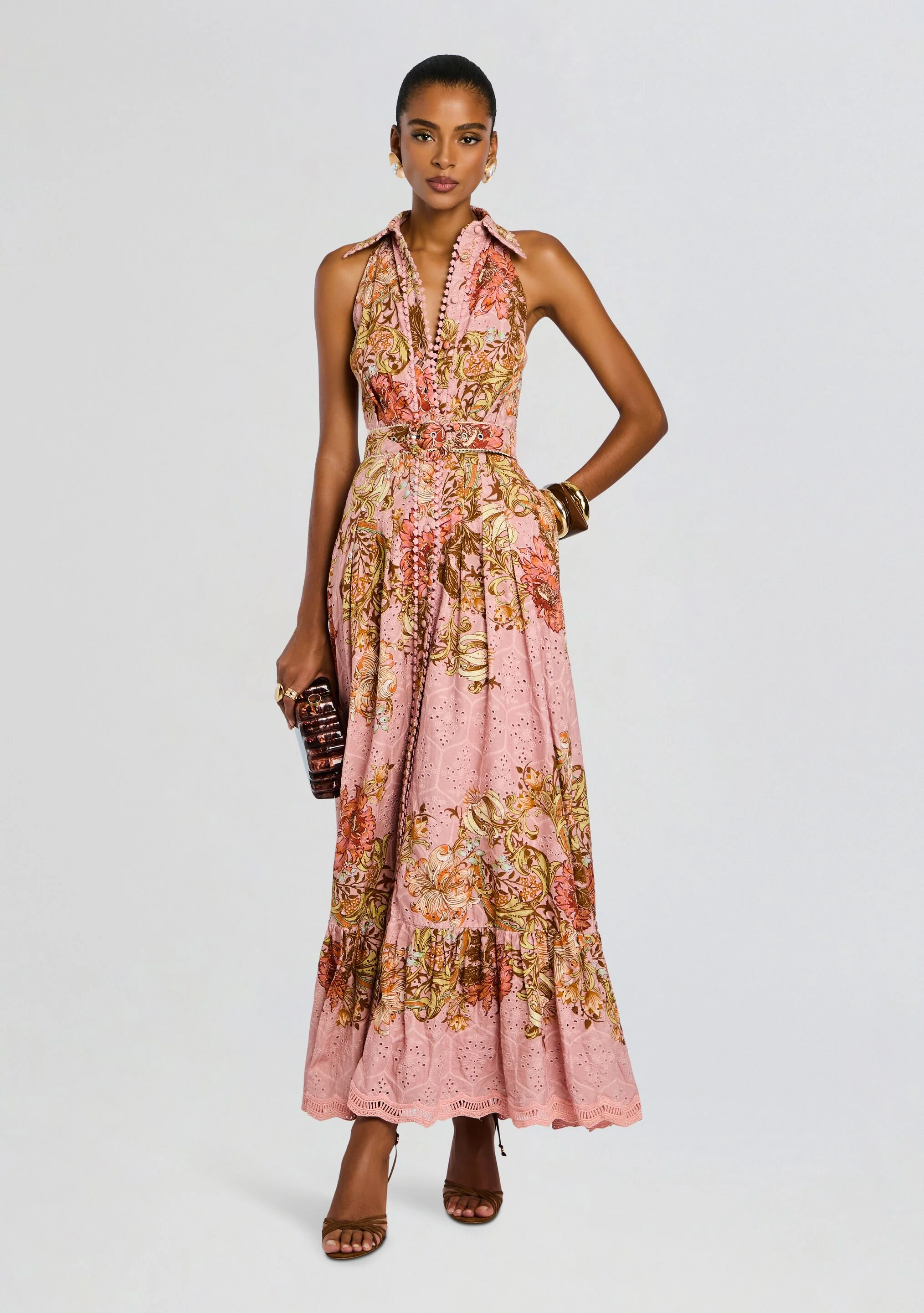 Long Shirt Dress With Buckle Belt