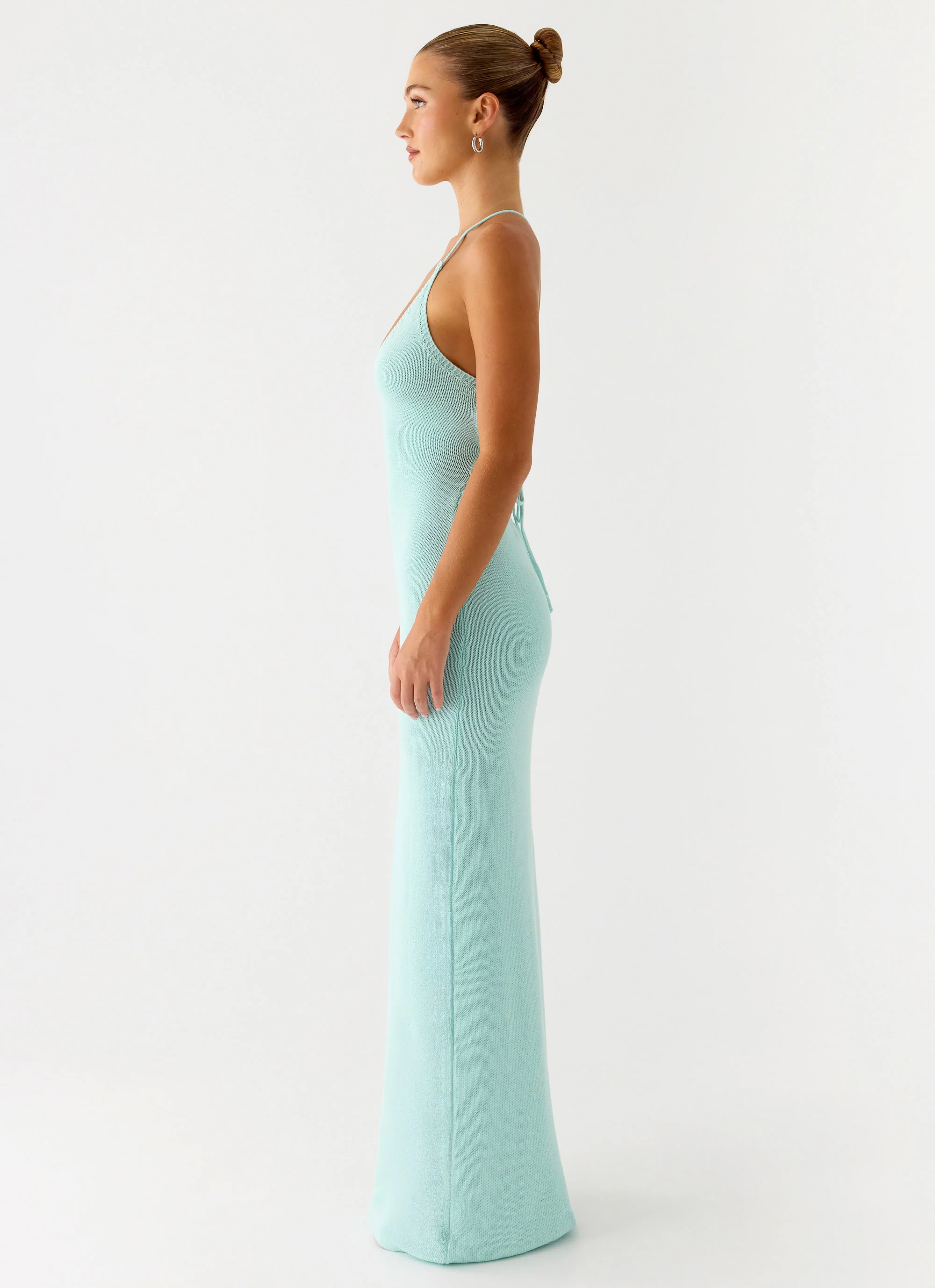 Amaya Knit Maxi Dress - Aqua - luluinthesky