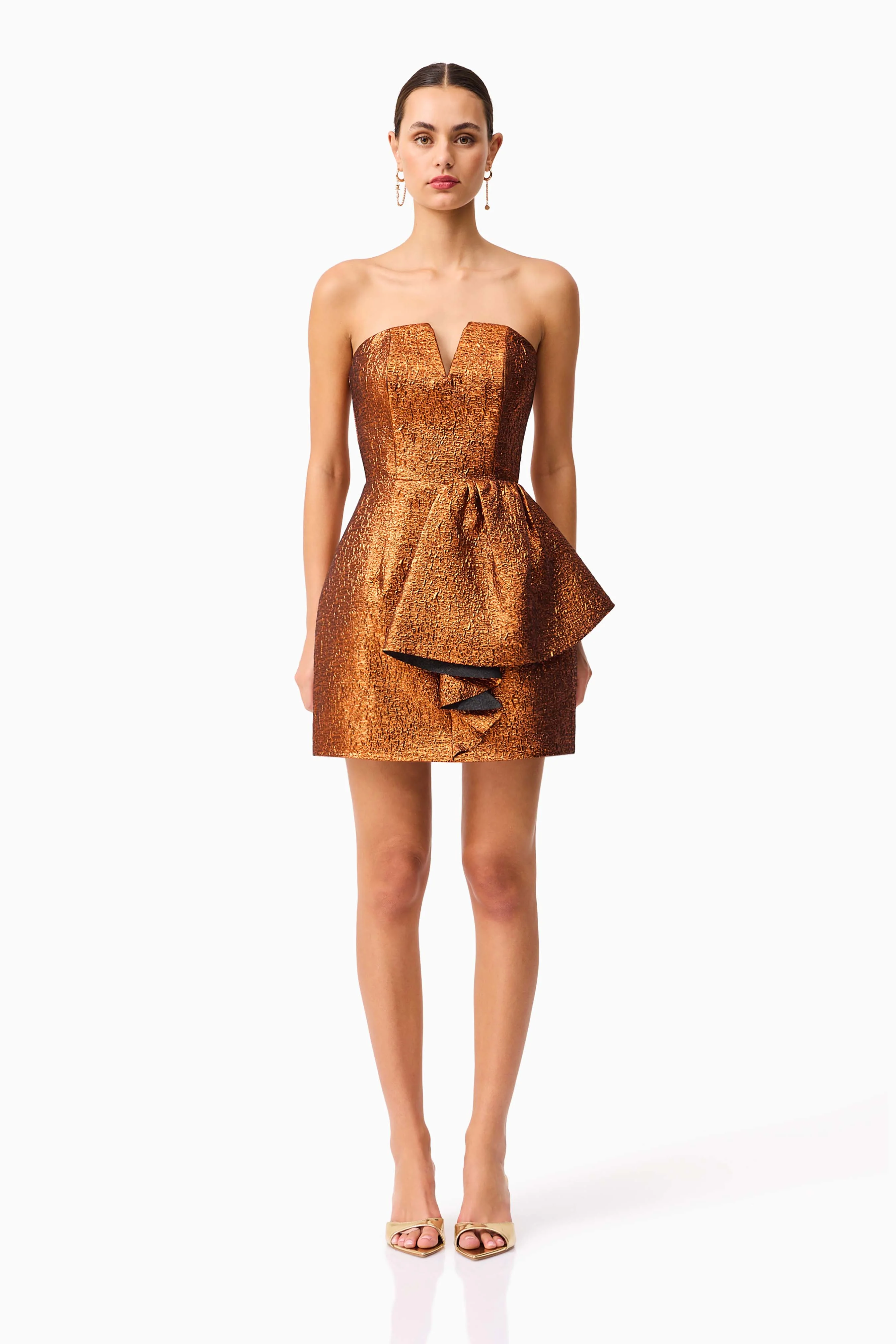 Sapphira Strapless Mini Dress in Orange