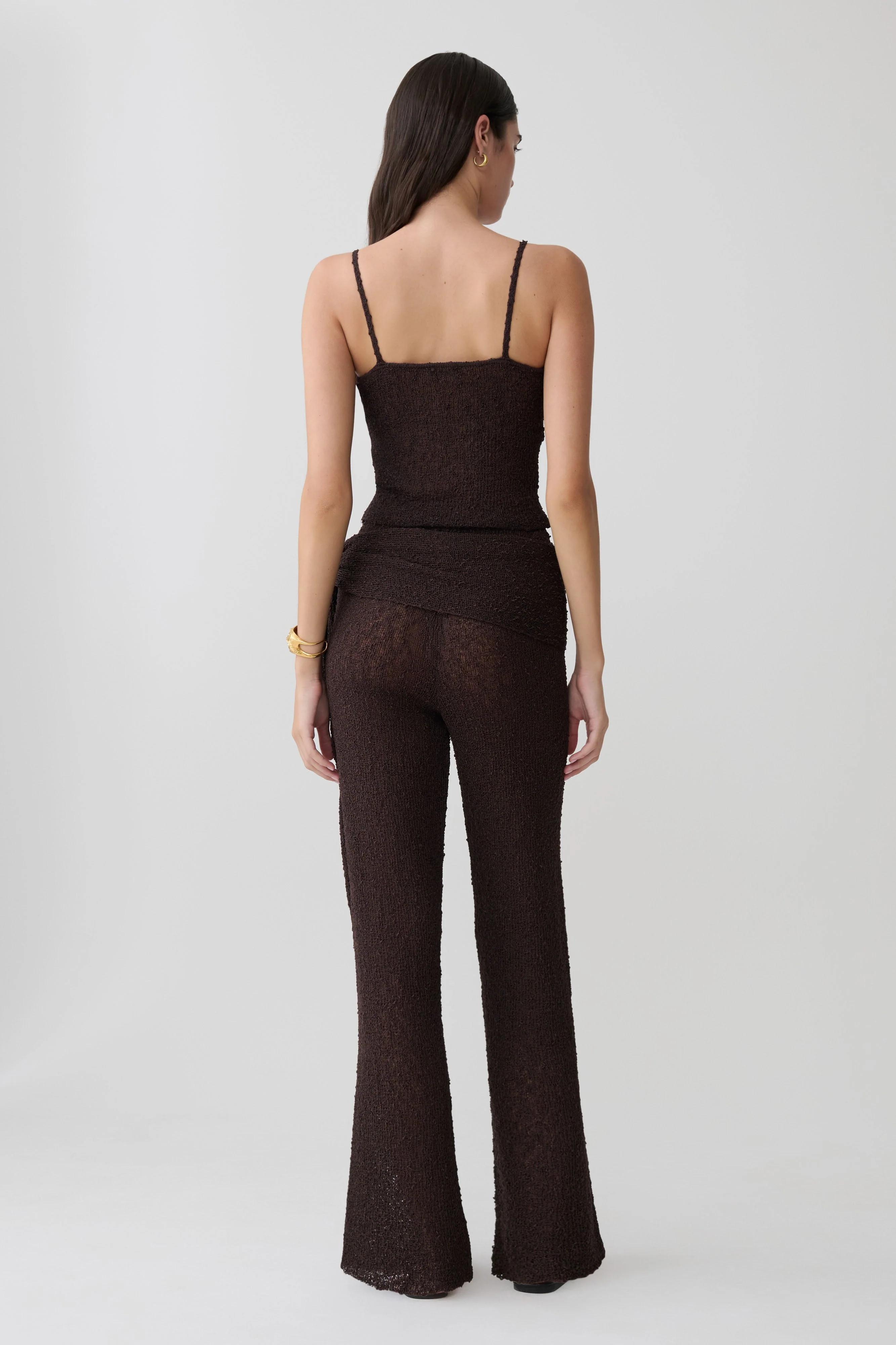 Mattais Boucle Knit Pants - Dark Chocolate