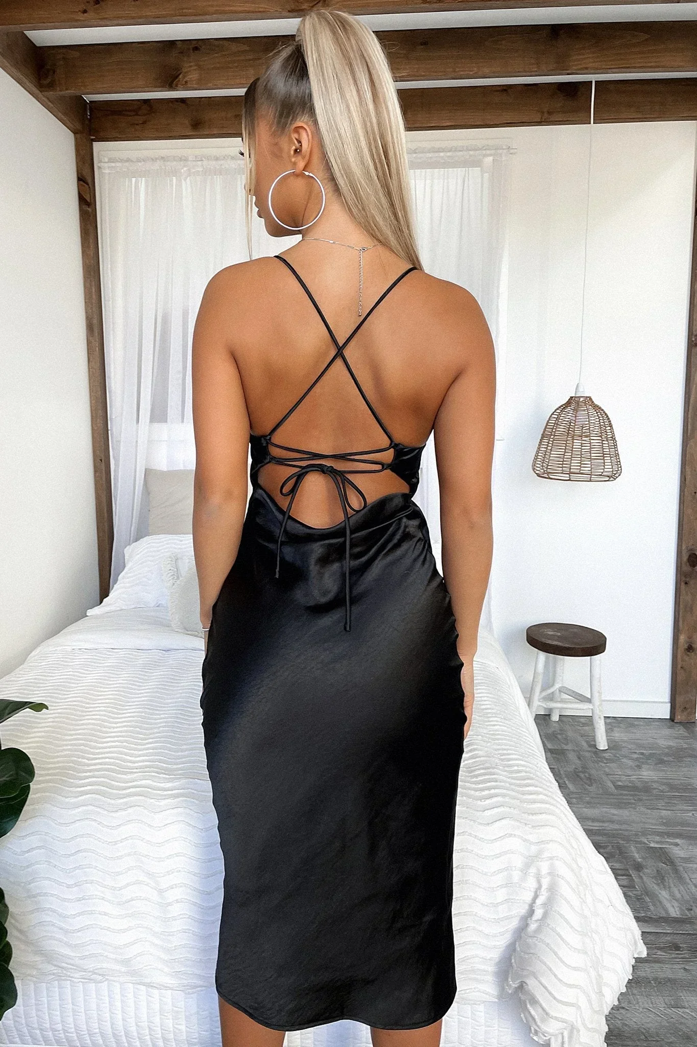 Ways Midi Dress - Black - luluinthesky