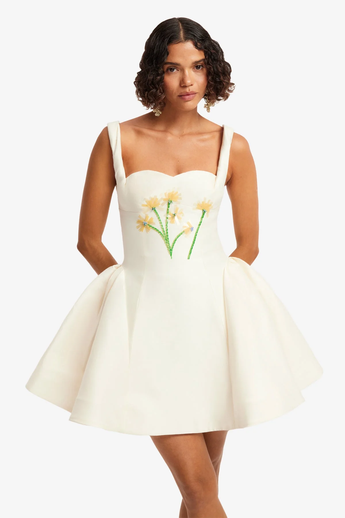 Ariel Embellished Wool Mini Dress - Wildflower