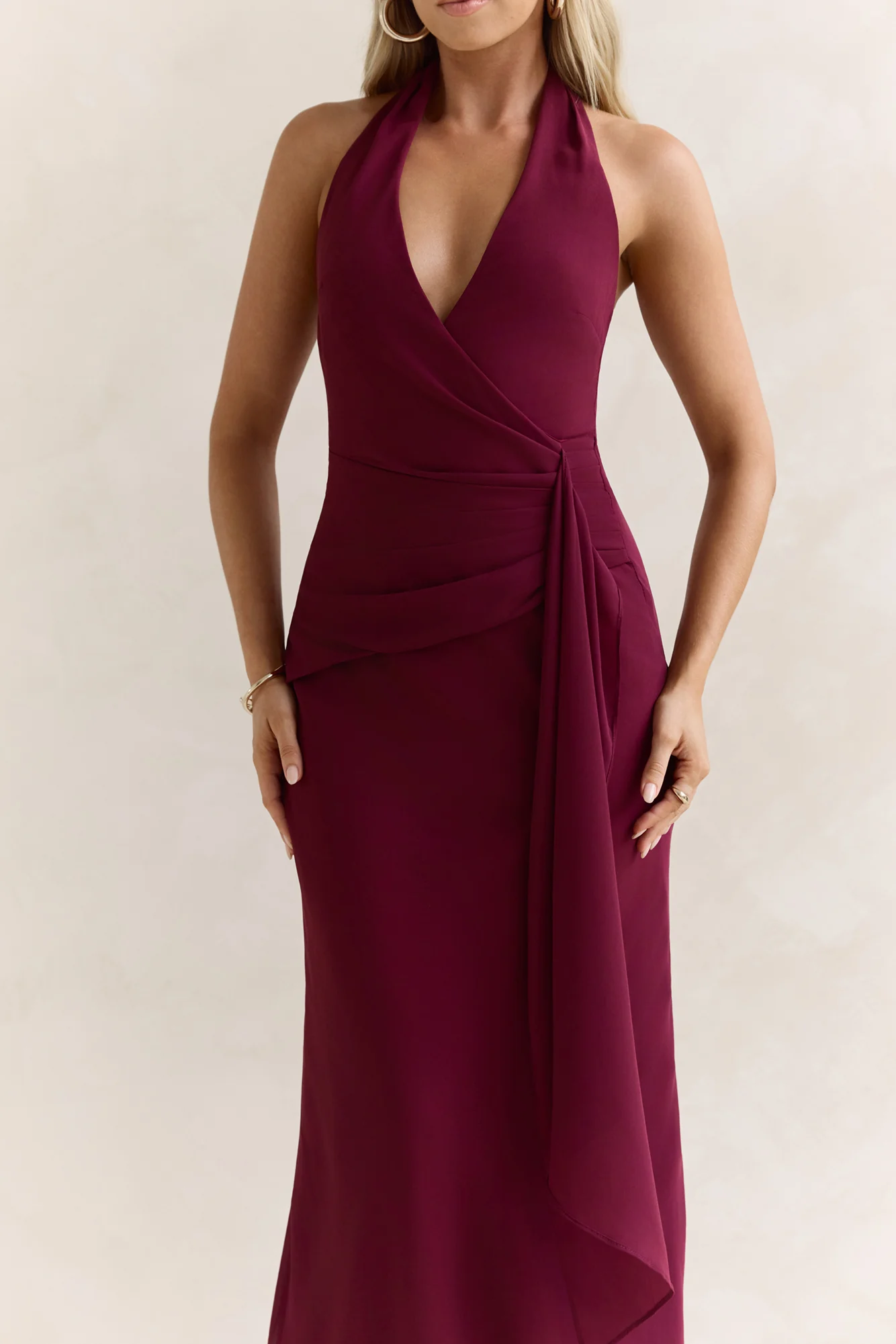 Run To You Halter Maxi Dress Plum - luluinthesky