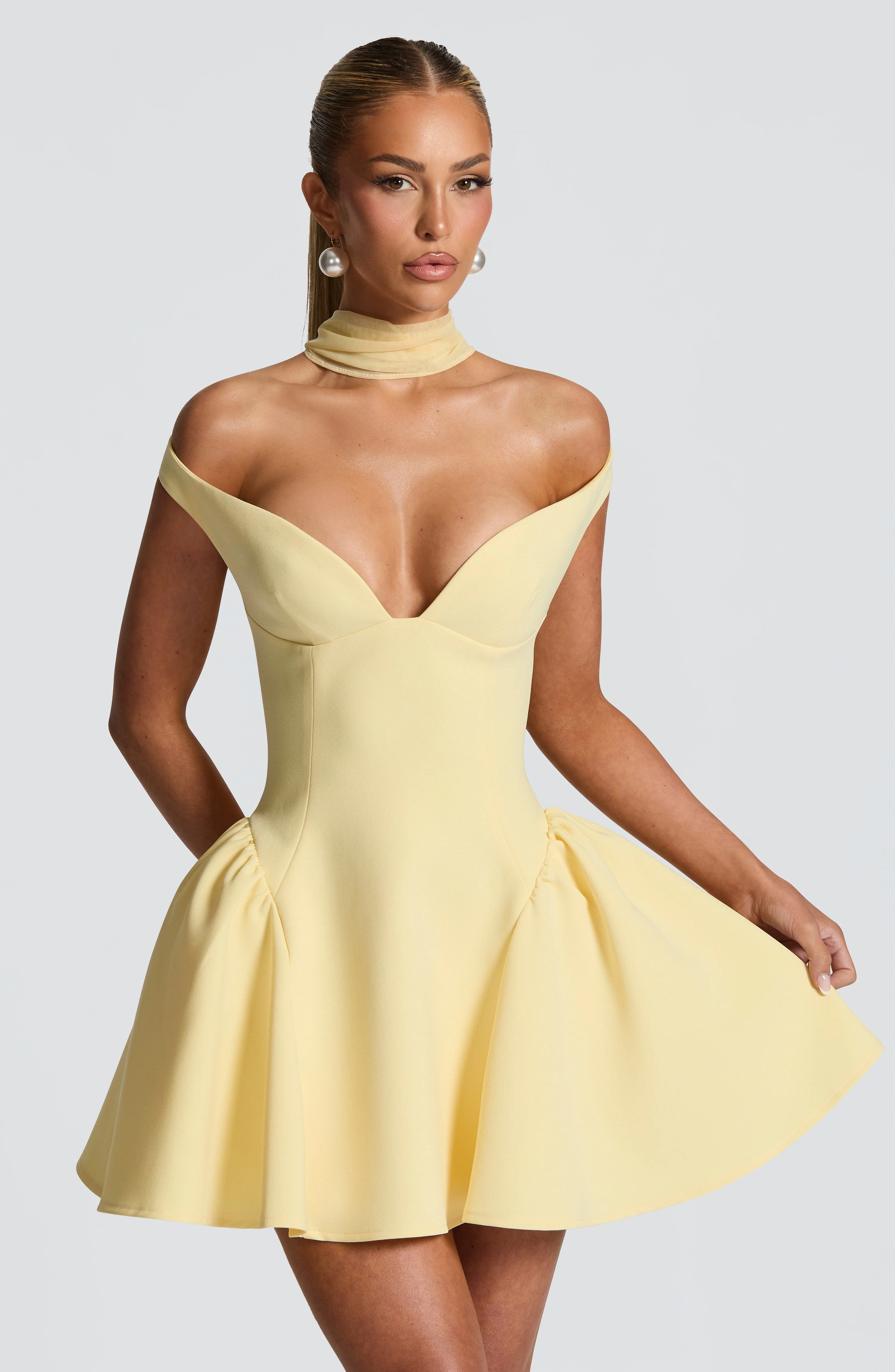 Marla Mini Dress - Lemon