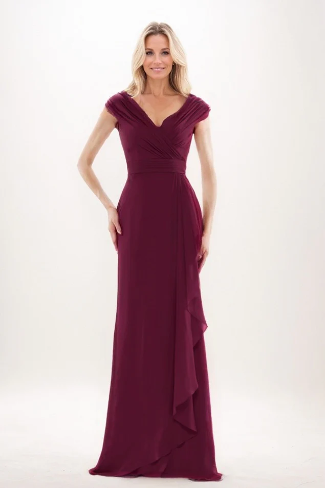 Sheath-Column Maxi Chiffon Mother Of The Bride Dress CM0312