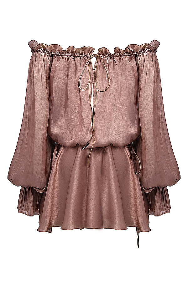 Hazelnut Off Shoulder Dress